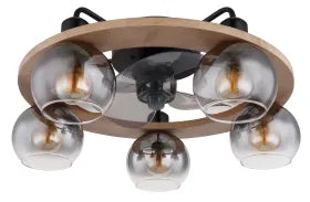 Ventilateur métal noir mat et lampe - Lamotta