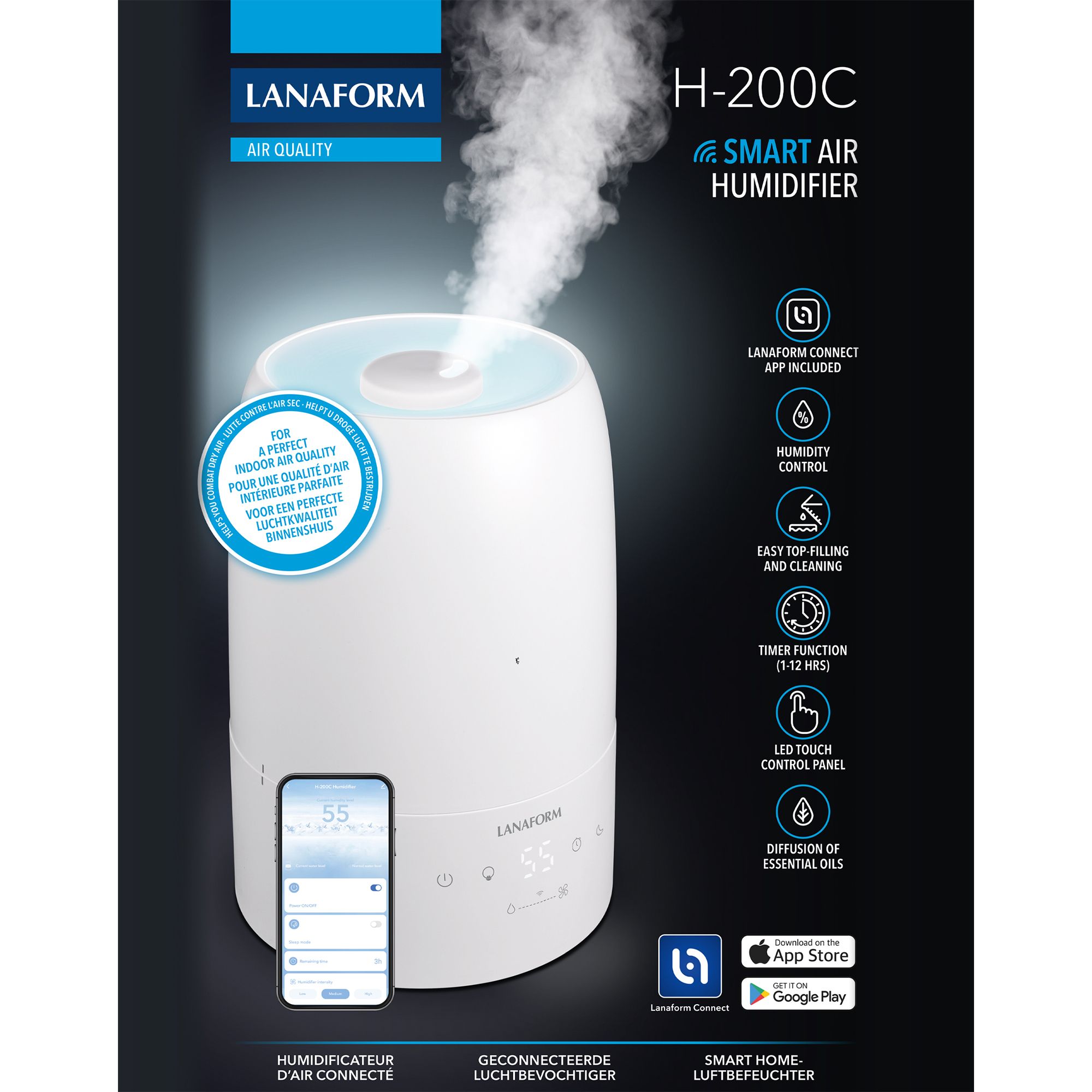 Humidificateur d’air intérieur connecté - H200C