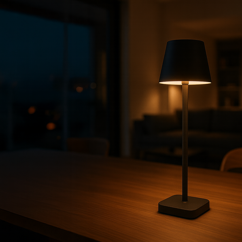 Lampe de table - Rechargeable - Intensité variable avec mode mémoire - 3 niveaux d'éclairage - 38 cm - Beige clair