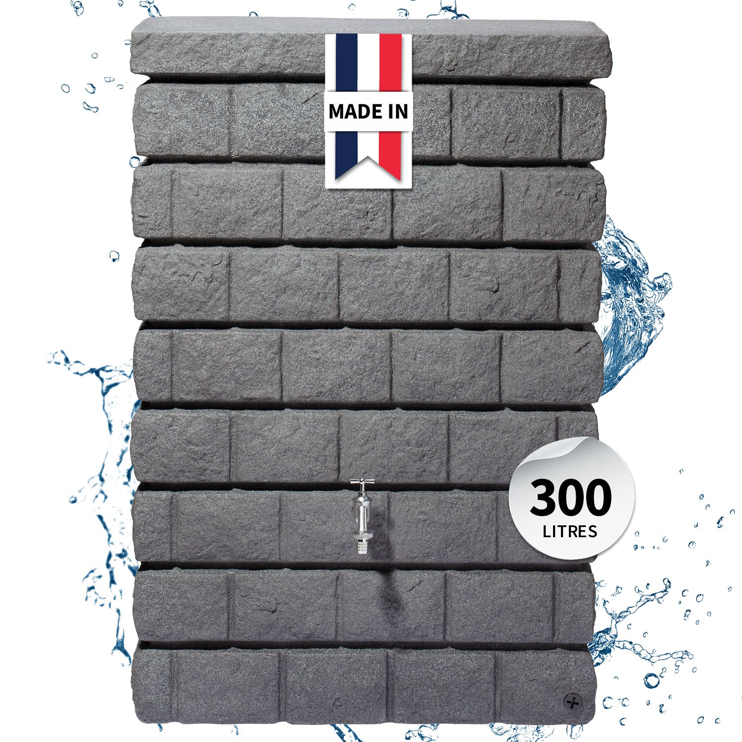Récupérateur d´eau de pluie - Réservoir mural Rocky Jr 300 L - Gris foncé