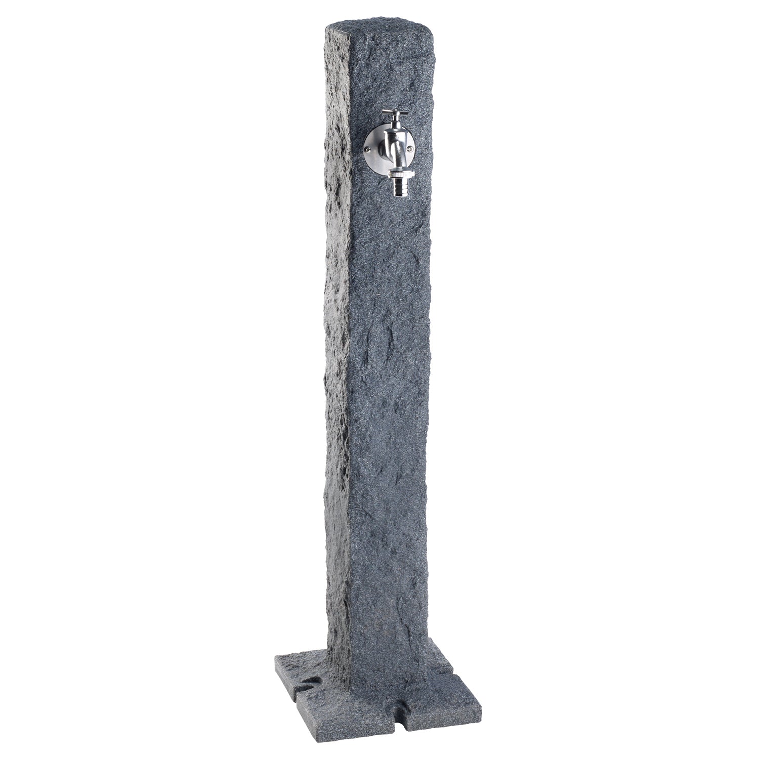 Fontaine de jardin Granit gris foncé - Robinet nostalgie - Grande vasque