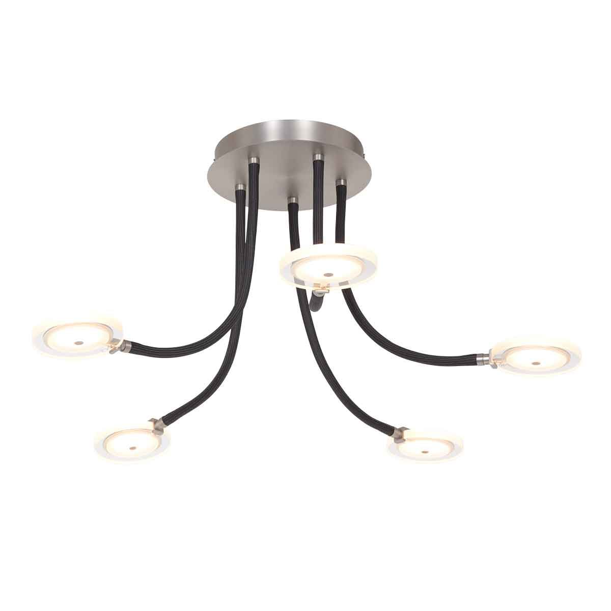 Plafonnier en acier brossé - LED - 5 lumières - Turound