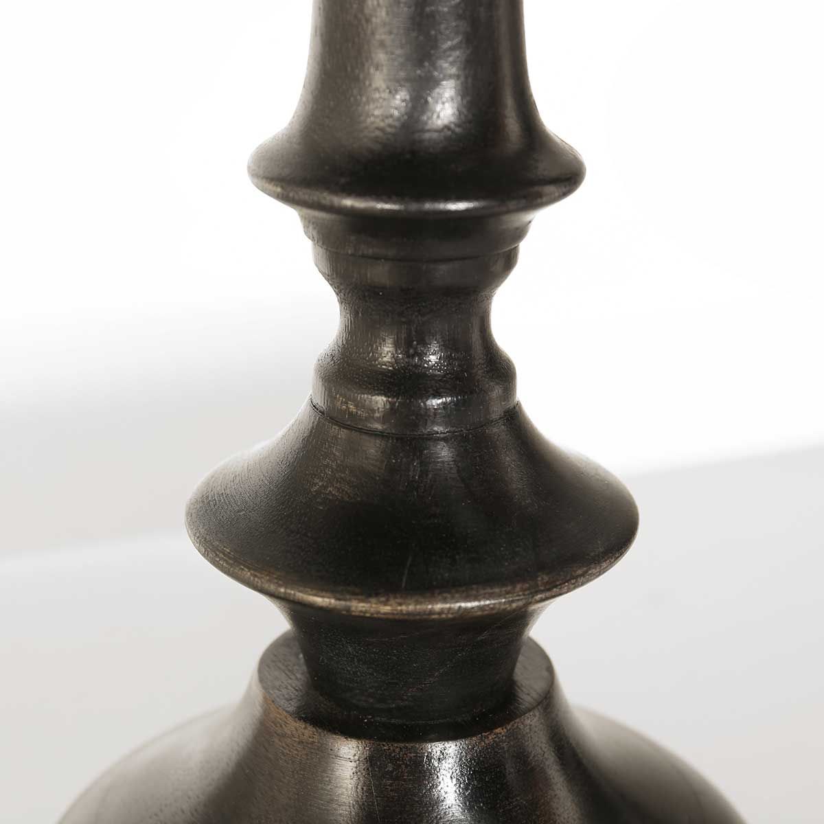 Lampe de table base en bois avec abat-jour en lin blanc brut