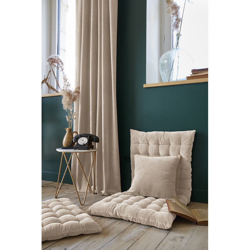 Rideau ajustable + 8 anneaux pince 140 x 270 cm Velours de coton CÉSAR Pampa