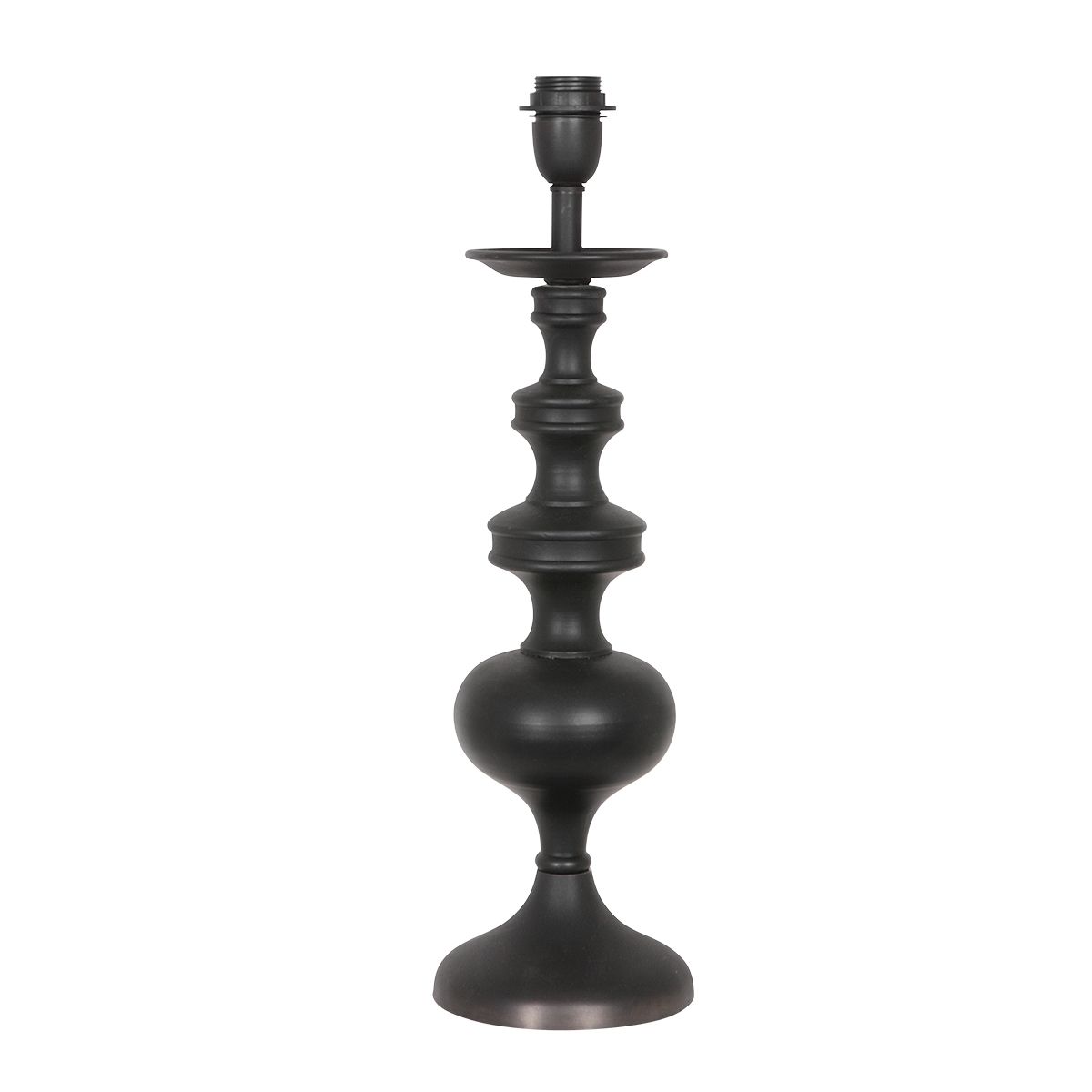 Lampe de table avec abat-jour en lin noir et doré - Lyons