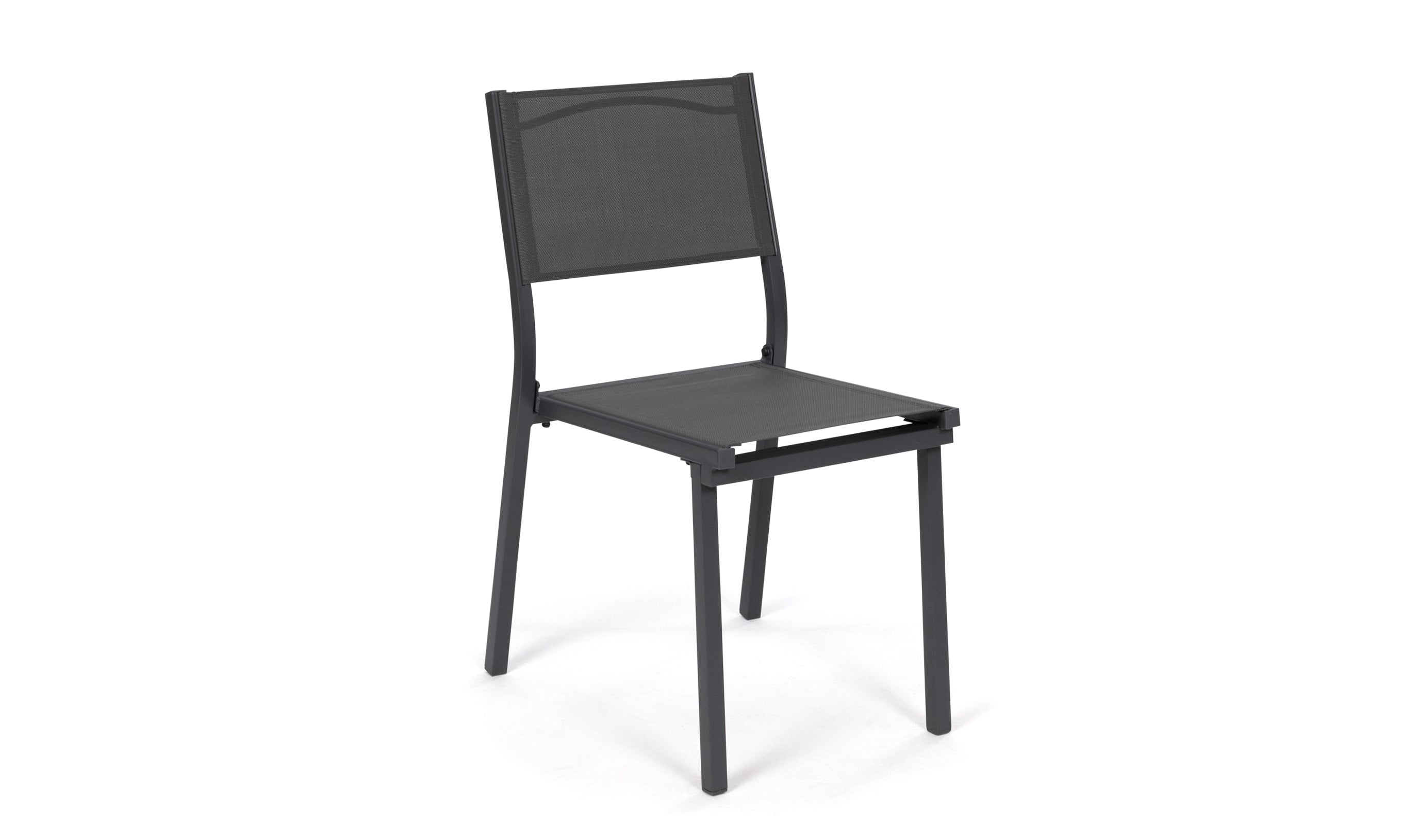 Chaises de jardin empilables en textilène grises - lot de 6