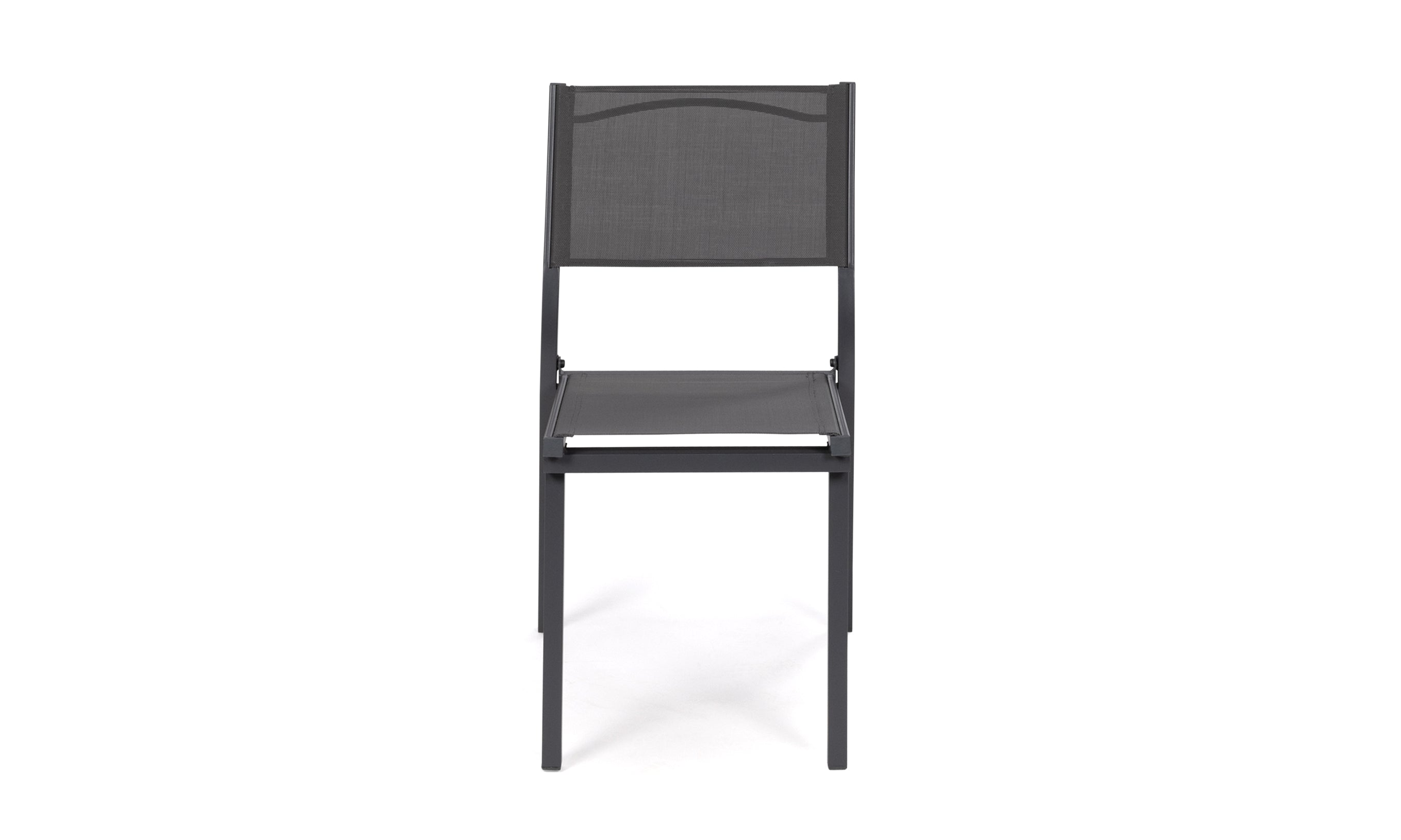 Chaises de jardin empilables en textilène grises - lot de 6