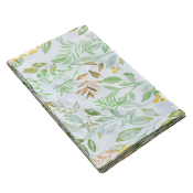 Drap plat - 240x300cm - tissu percale - fleurs vertes