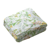 Housse de couette - 140x200cm - tissu percale - fleurs vertes