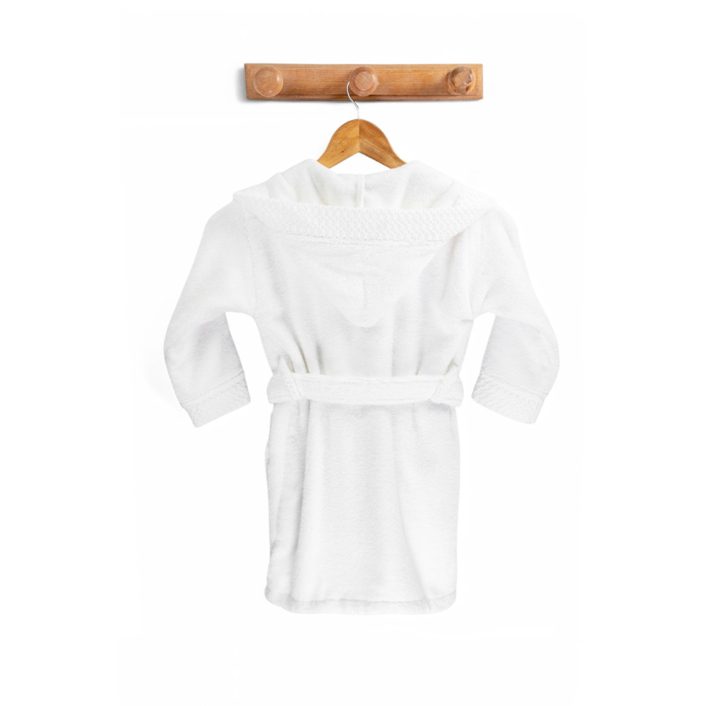 Peignoir de bain enfant uni - 12/14 ans - blanc