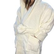 Peignoir de bain enfant uni - 4/6 ans - ivoire