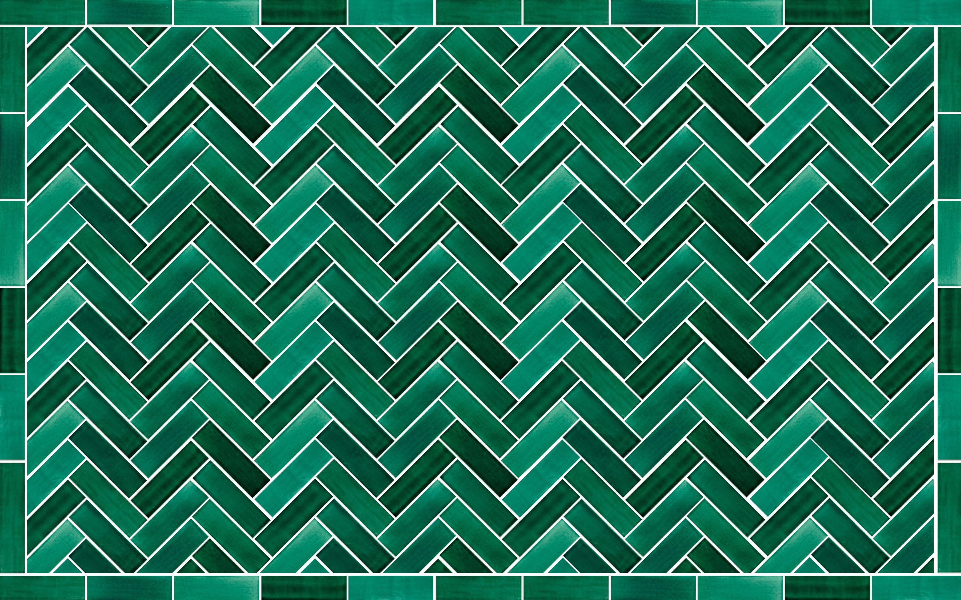 Tapis en vinyle pour intérieur / extérieur - Zellige vert émeraude