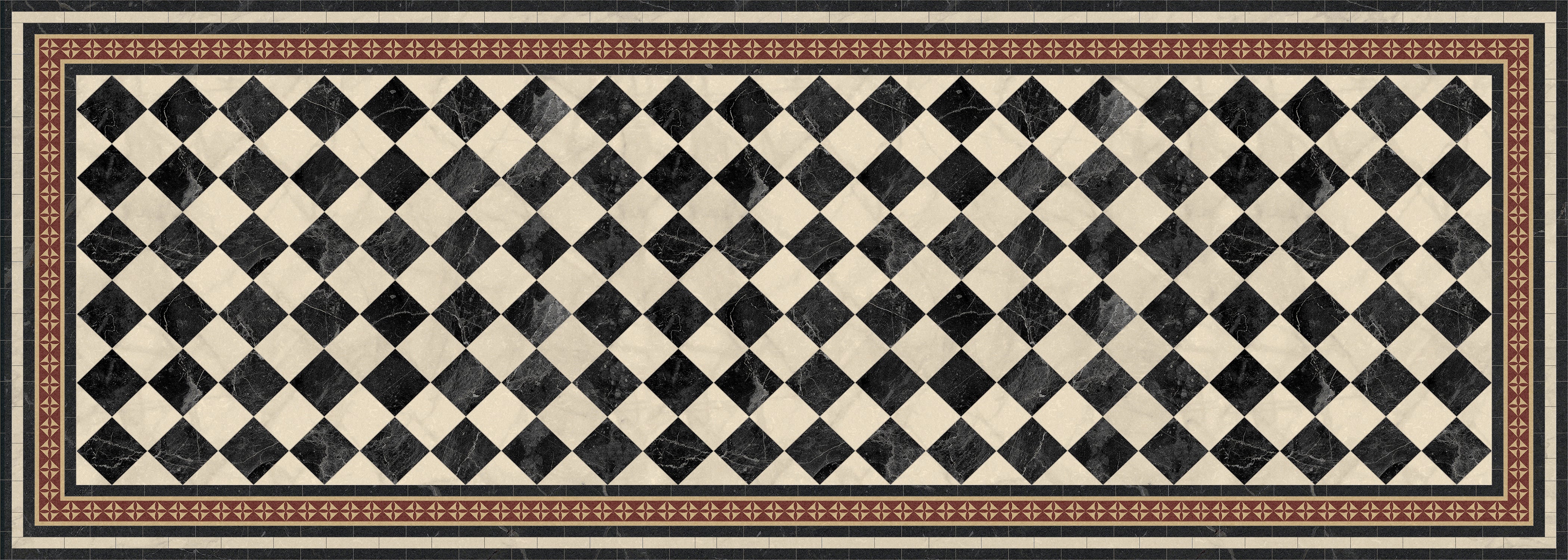 Tapis en vinyle pour intérieur / extérieur - Motif damier