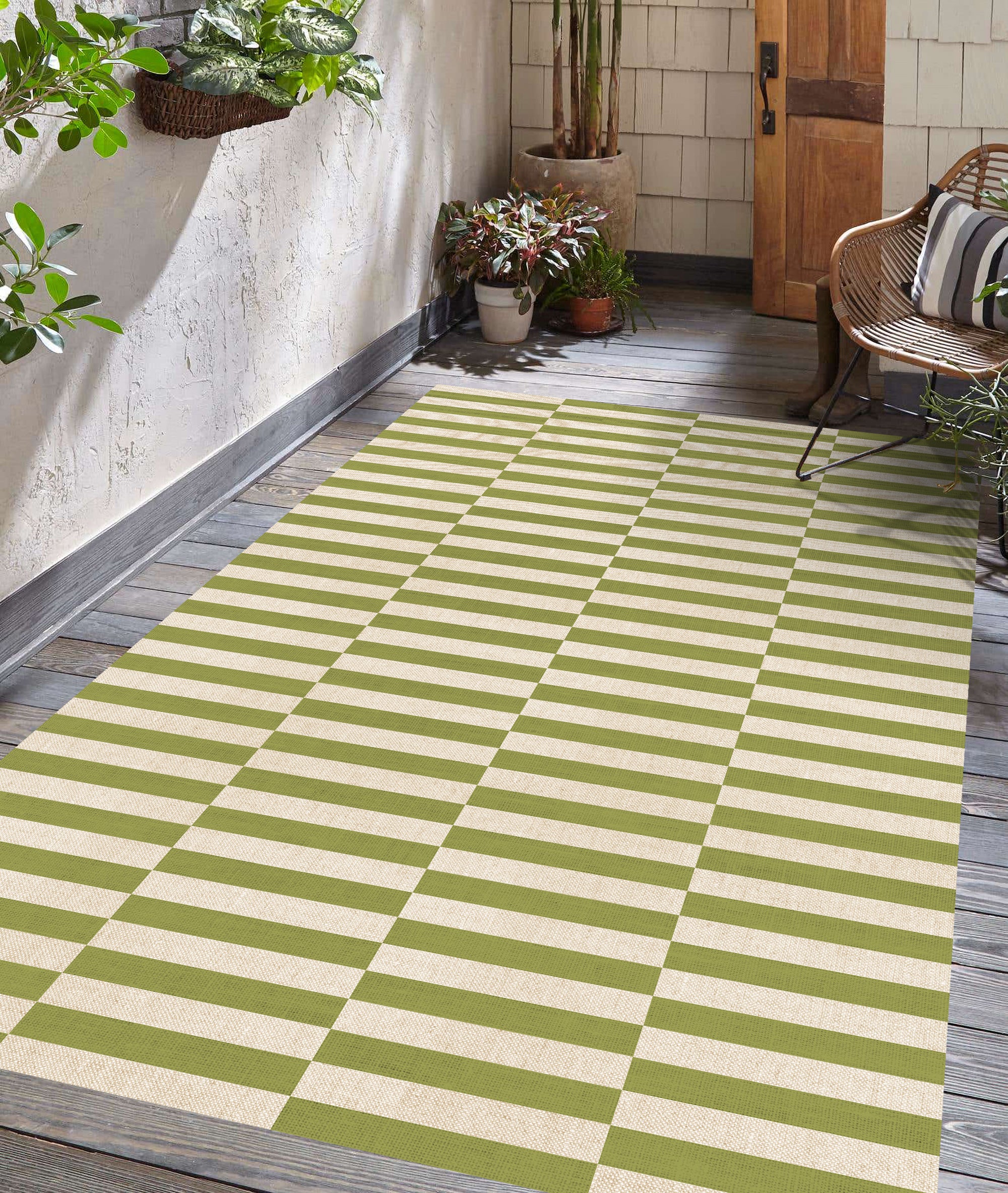 Tapis en vinyle pour intérieur / extérieur - Vert olive