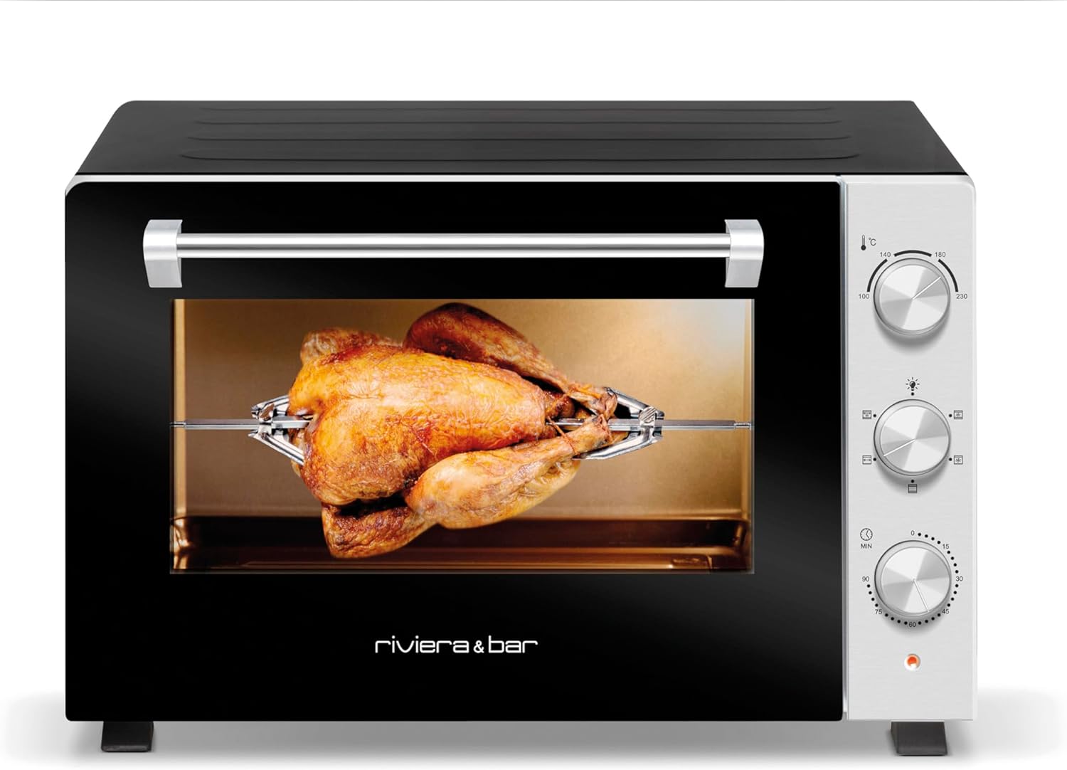 Four Posable Parois Tempérées - 1500W, 30L Inox - 5 Modes de Cuisson