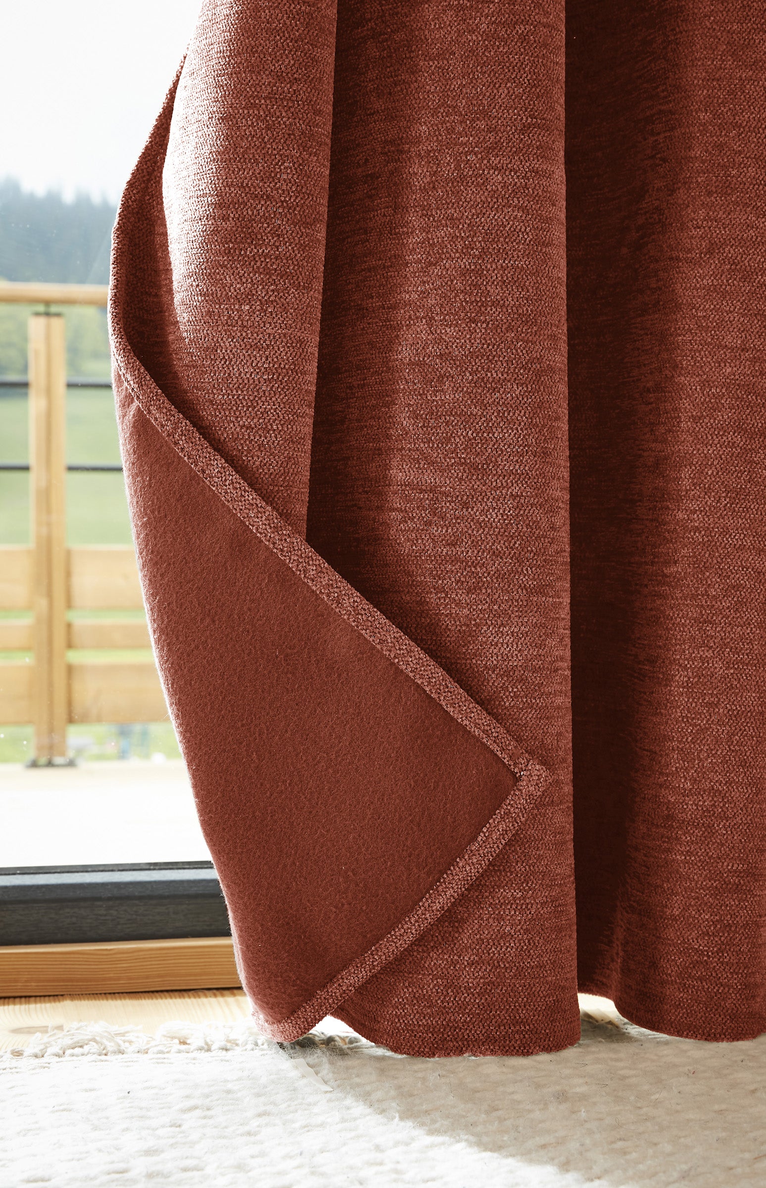 Rideau 140 x 180 cm Occultant + polaire BJORN Terracotta