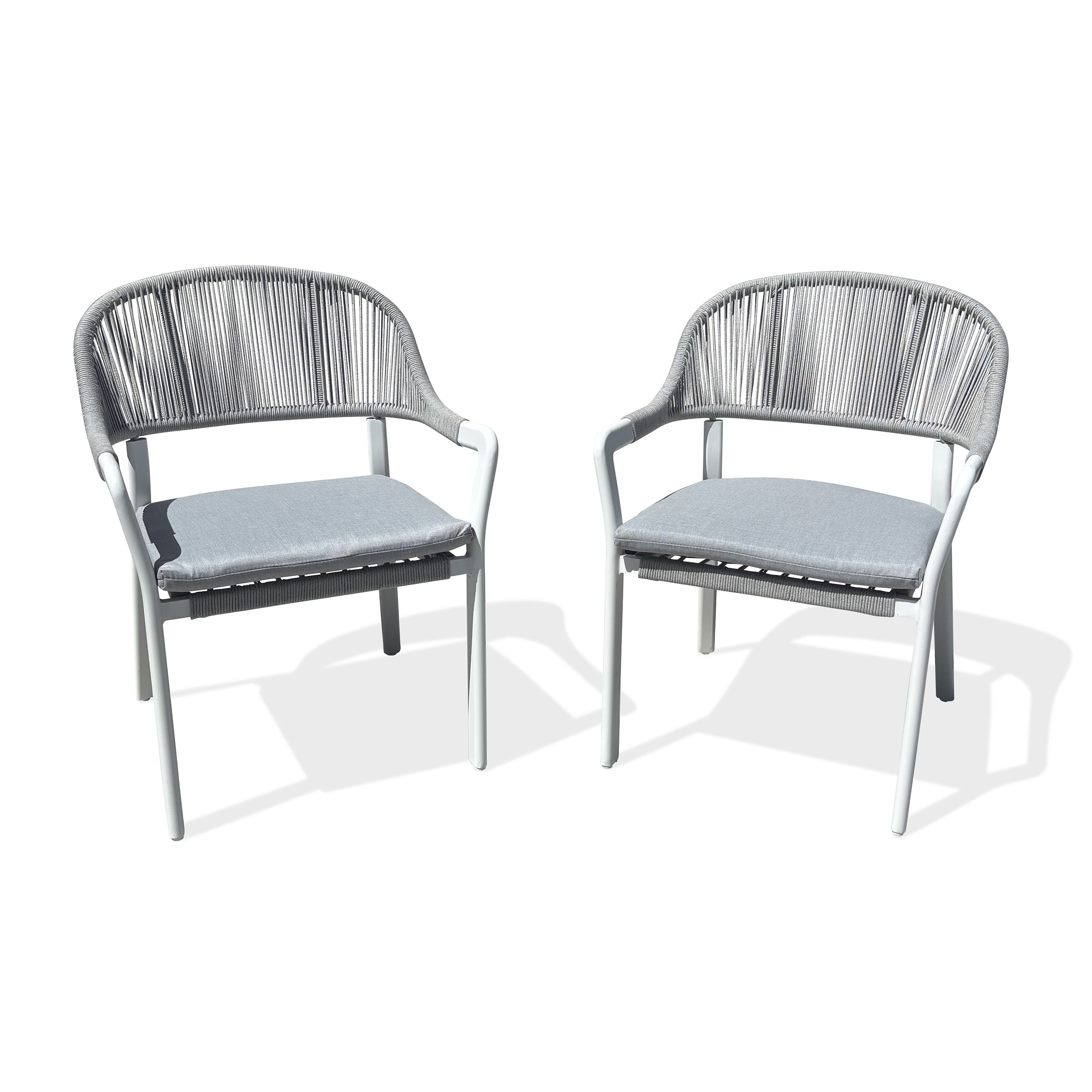 Lot de 2 fauteuils de jardin ABELLA - BLANC