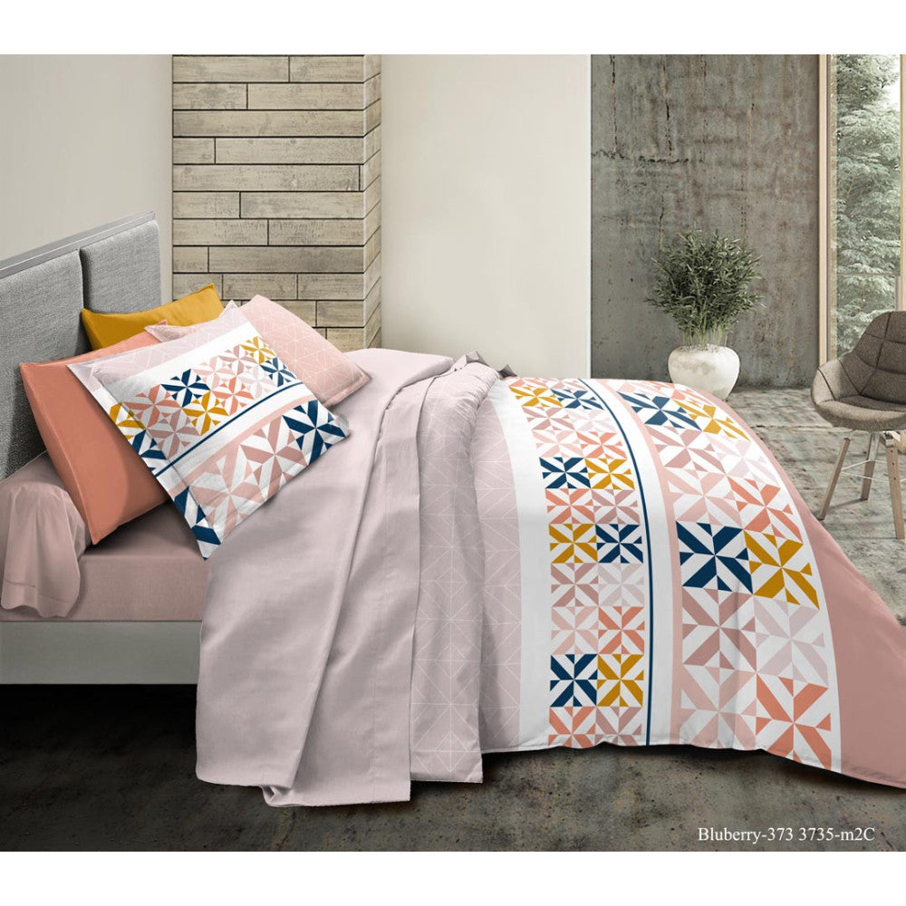 Pack Complet Housse de couette Imprimé 240 x 220 cm - Drap housse 140 x 190 cm 5 modèles au choix