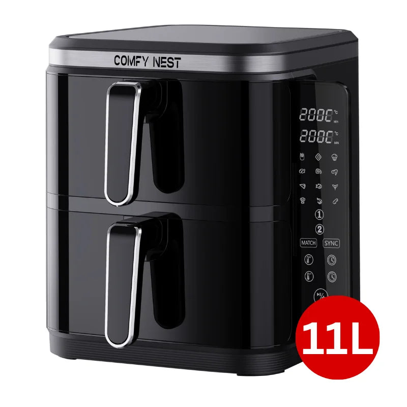 Friteuse à air chaud Air fryer double panier verticale 11L 2800W