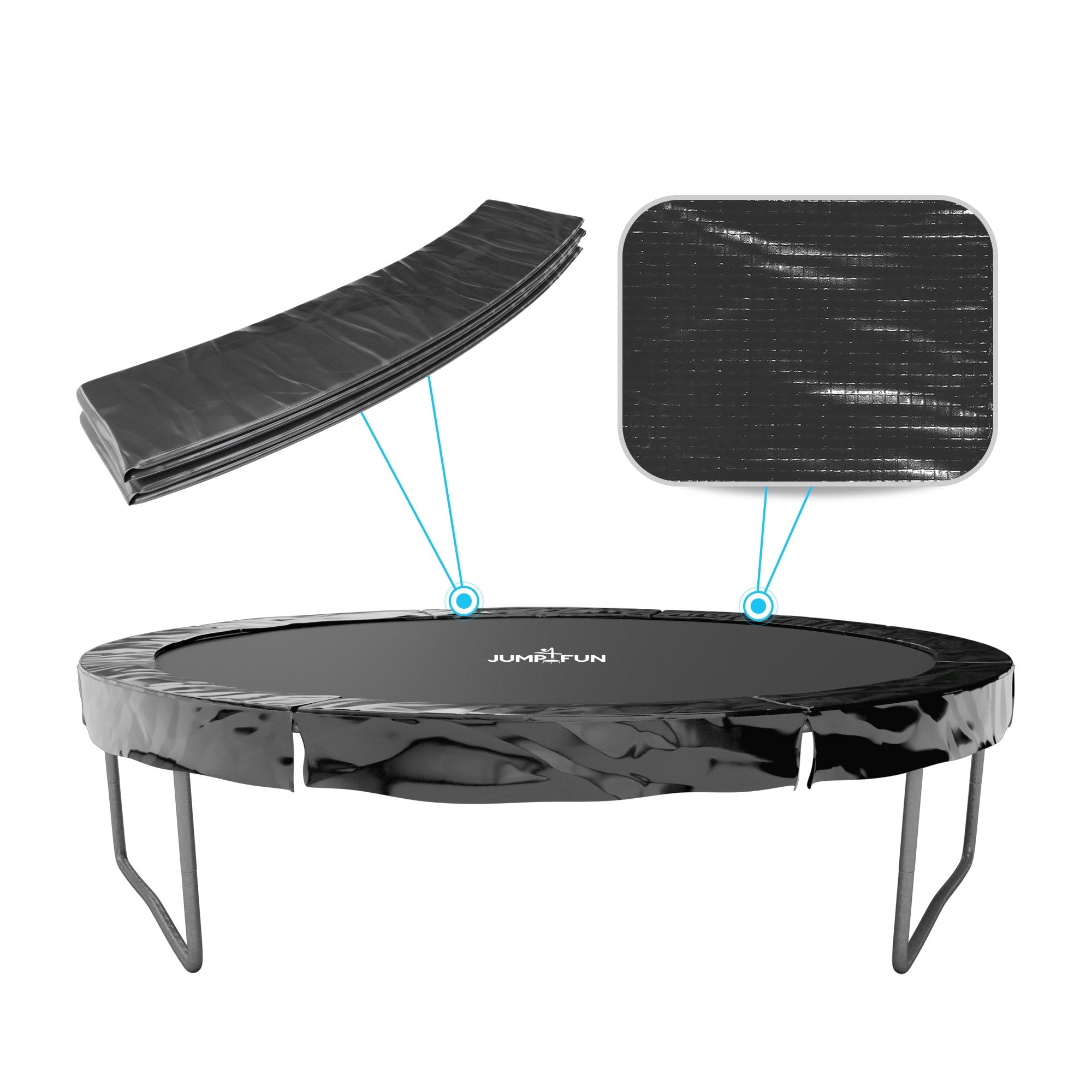 Coussin en Polyethylene pour Trampoline 10FT - 305cm - Noir