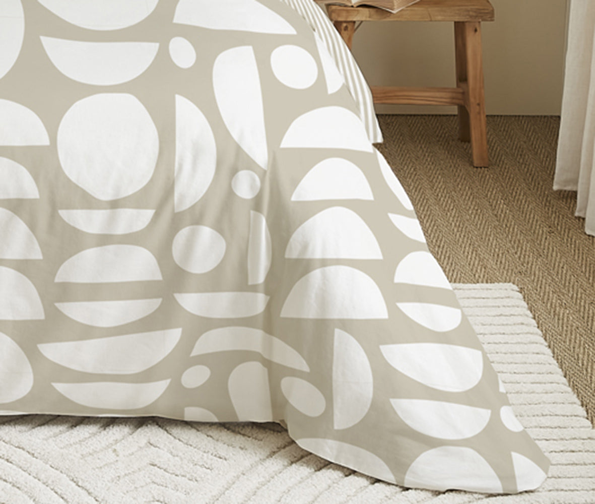 Pack 6 pièces Housse de couette Imprimé 240 x 260 cm - Drap housse 180 x 200 cm - 100% Coton 57 Fils