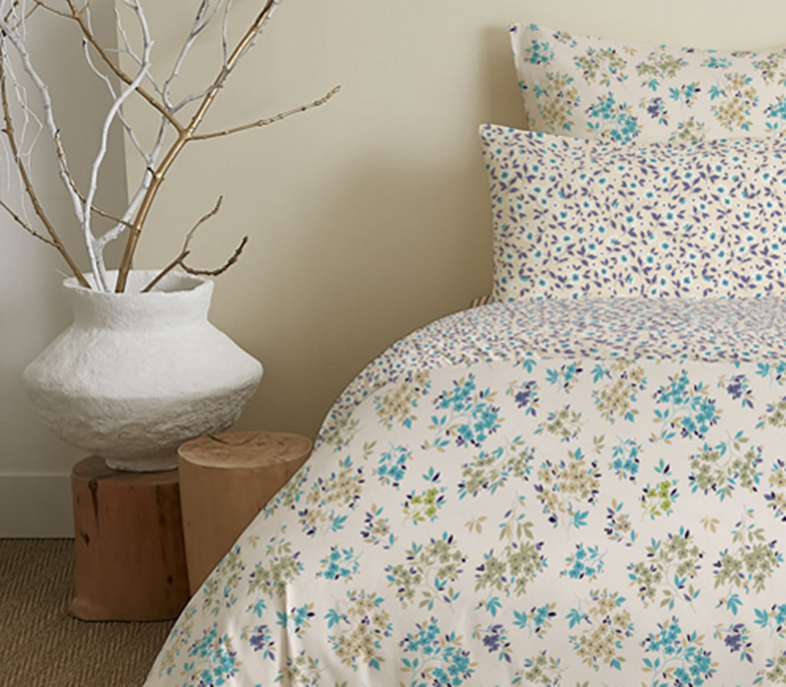 Pack 6 pièces Housse de couette Imprimé 220 x 240 cm - Drap housse 160 x 200 cm - 100% Coton 57 Fils