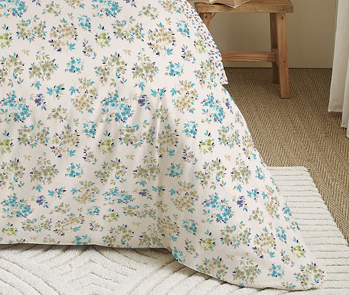 Pack 6 pièces Housse de couette Imprimé 240 x 260 cm - Drap housse 180 x 200 cm - 100% Coton 57 Fils