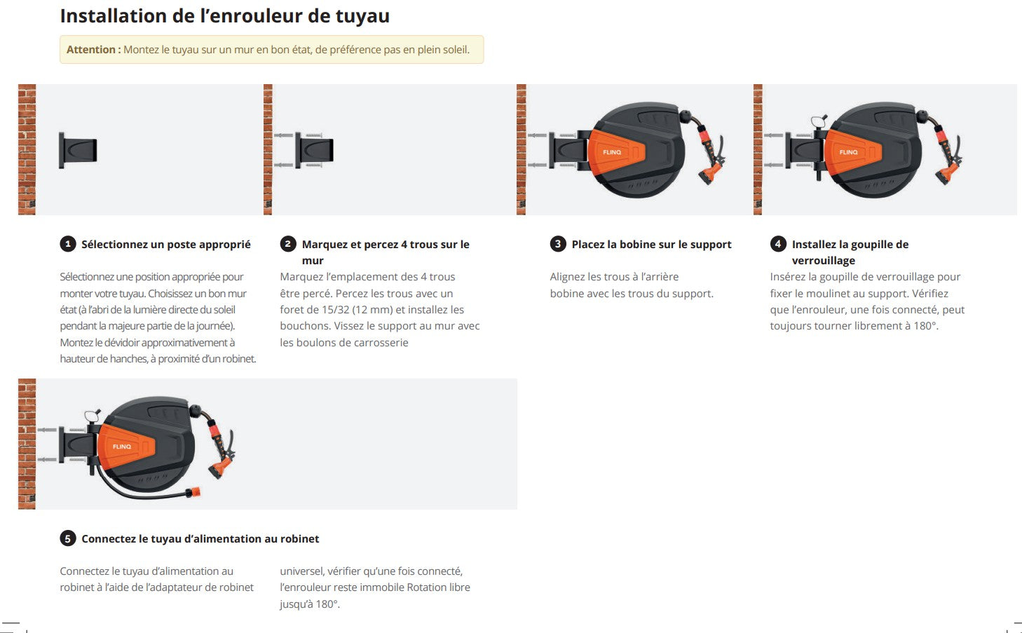 Enrouleur et tuyau d'arrosage 30 m avec tête d'arrosage 9 réglages de pulvérisation