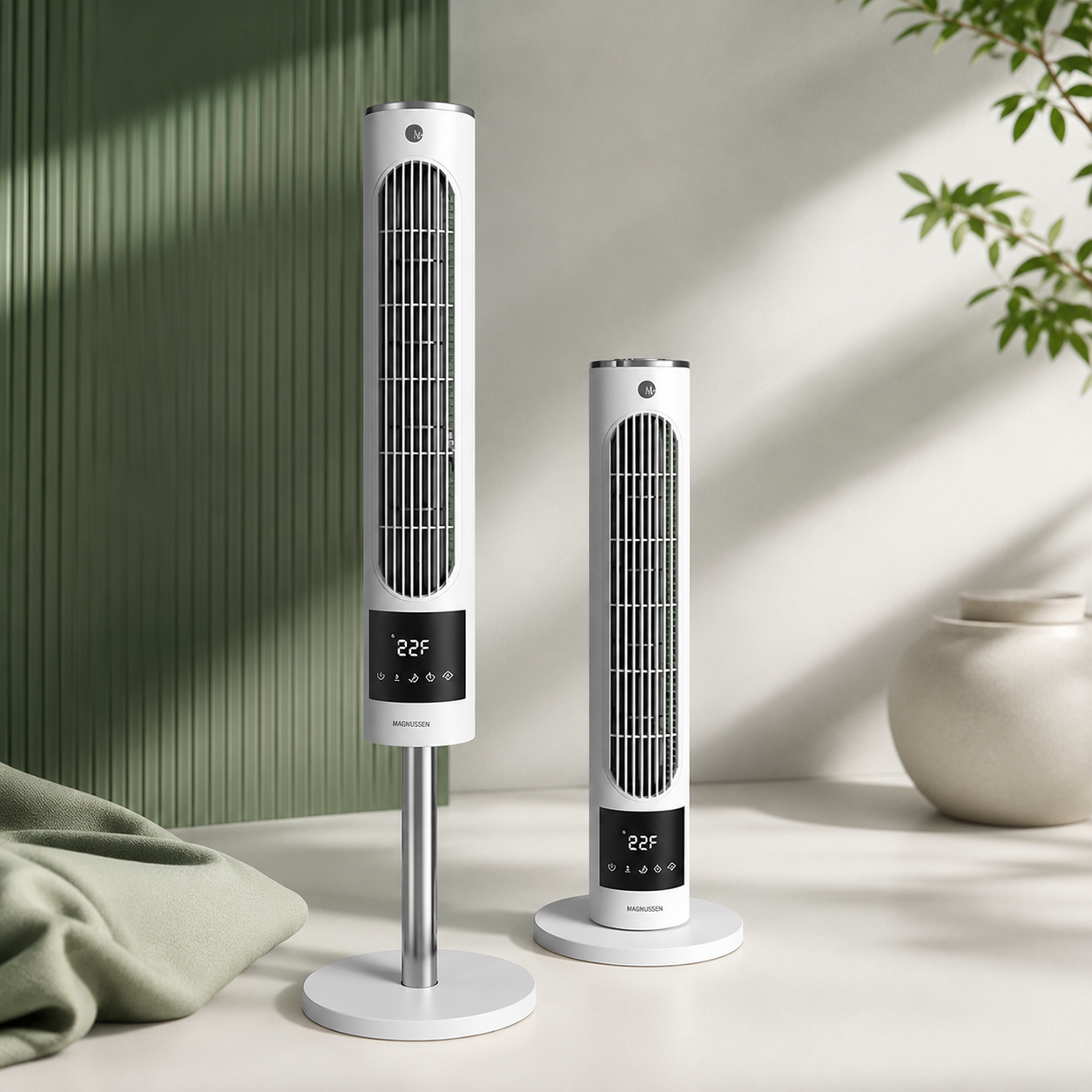 Ventilateur colonne portable blanc