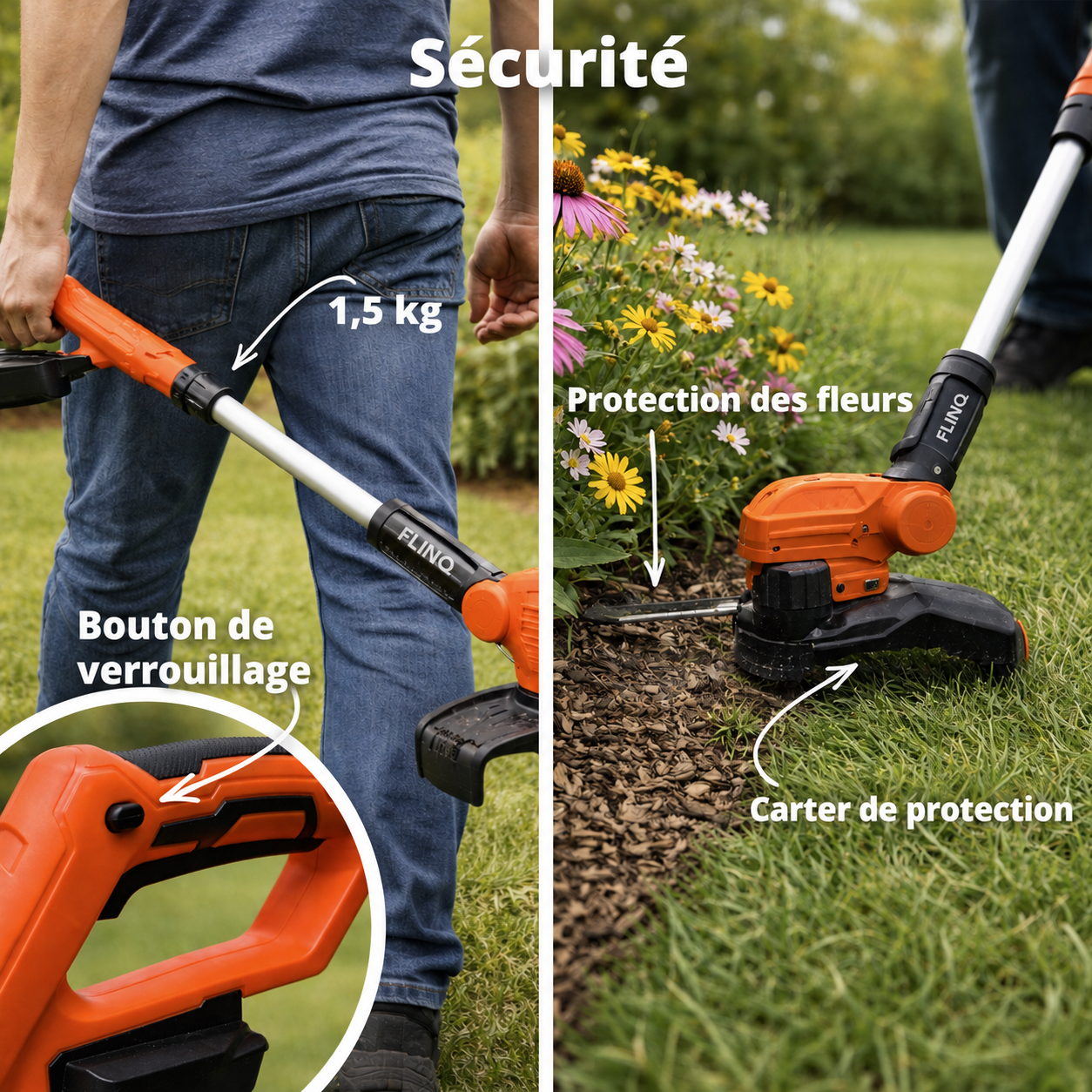 Coupe-bordures sans fil + batterie 20 V et chargeur