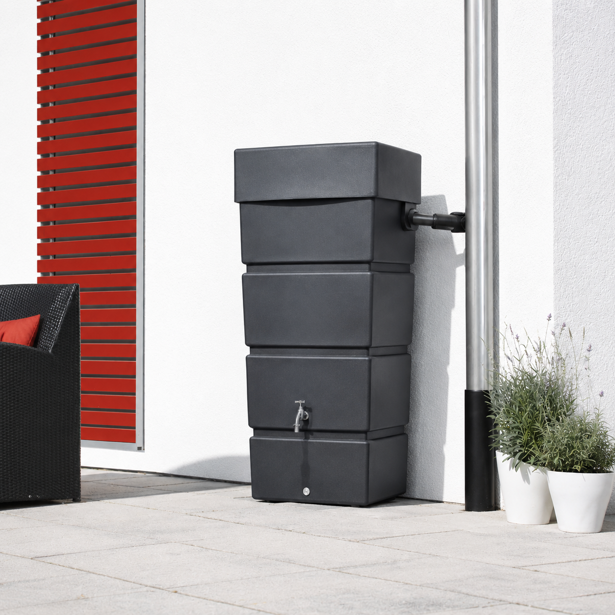 Récupérateur d´eau de pluie - Itza 300 L - Noir granite