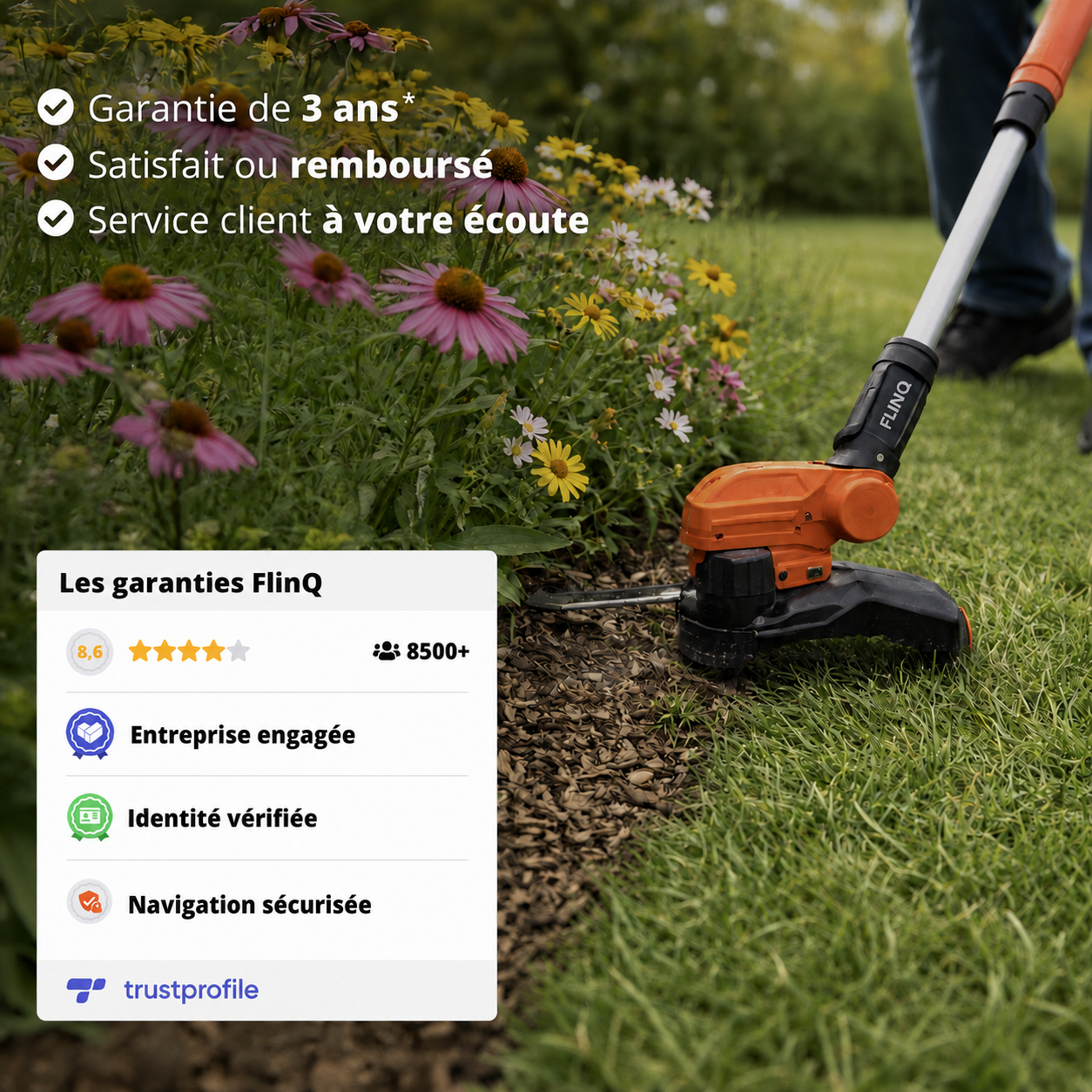 Coupe-bordures sans fil + batterie 20 V et chargeur