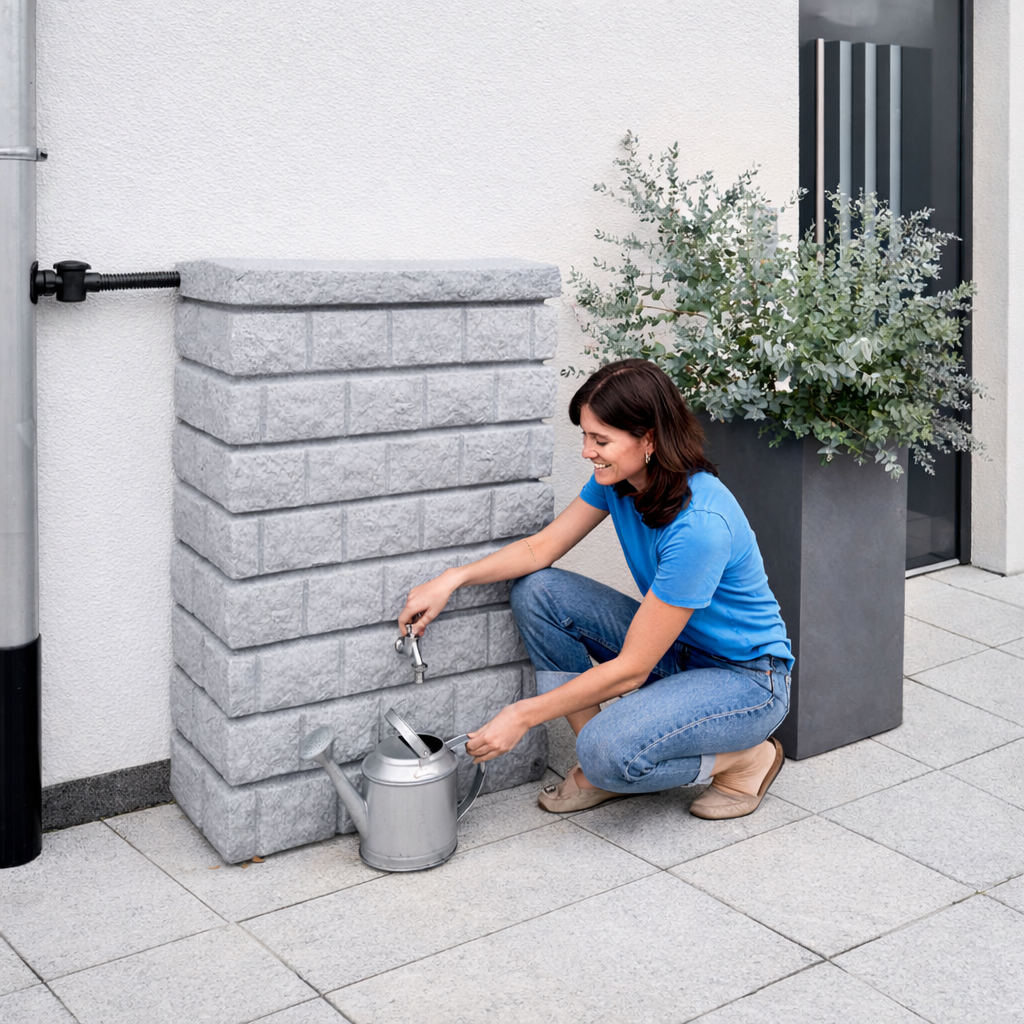 Récupérateur d´eau de pluie - Réservoir mural Rocky Jr 300 L - Gris clair