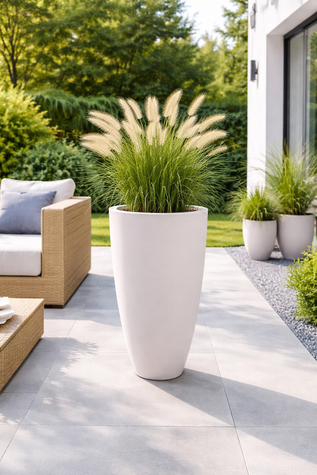 Jardinière en ogive Bora - diam. 500 x 700 mm - Blanc pur