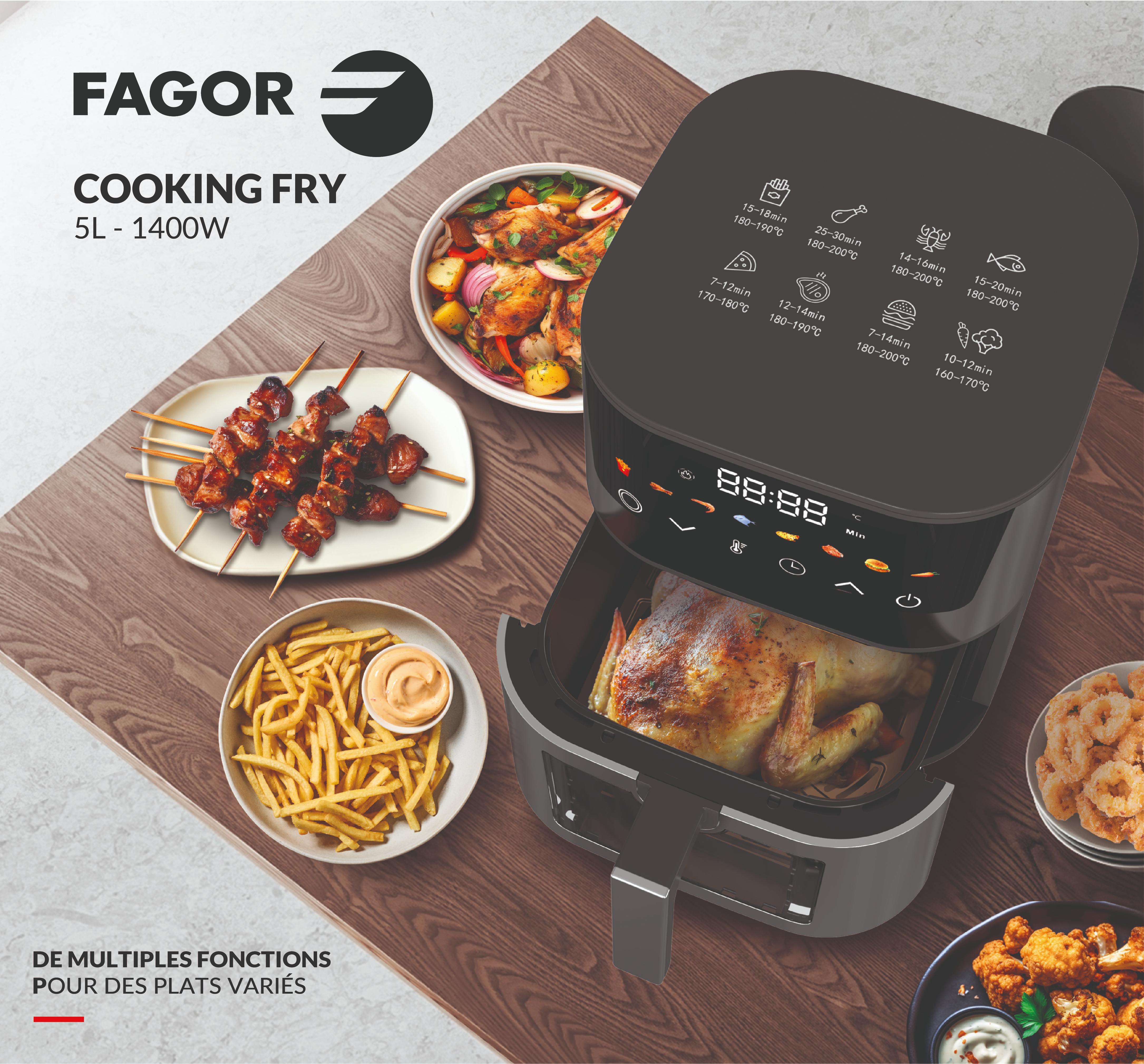 Friteuse à air chaud Air fryer 5L 1400W Argent