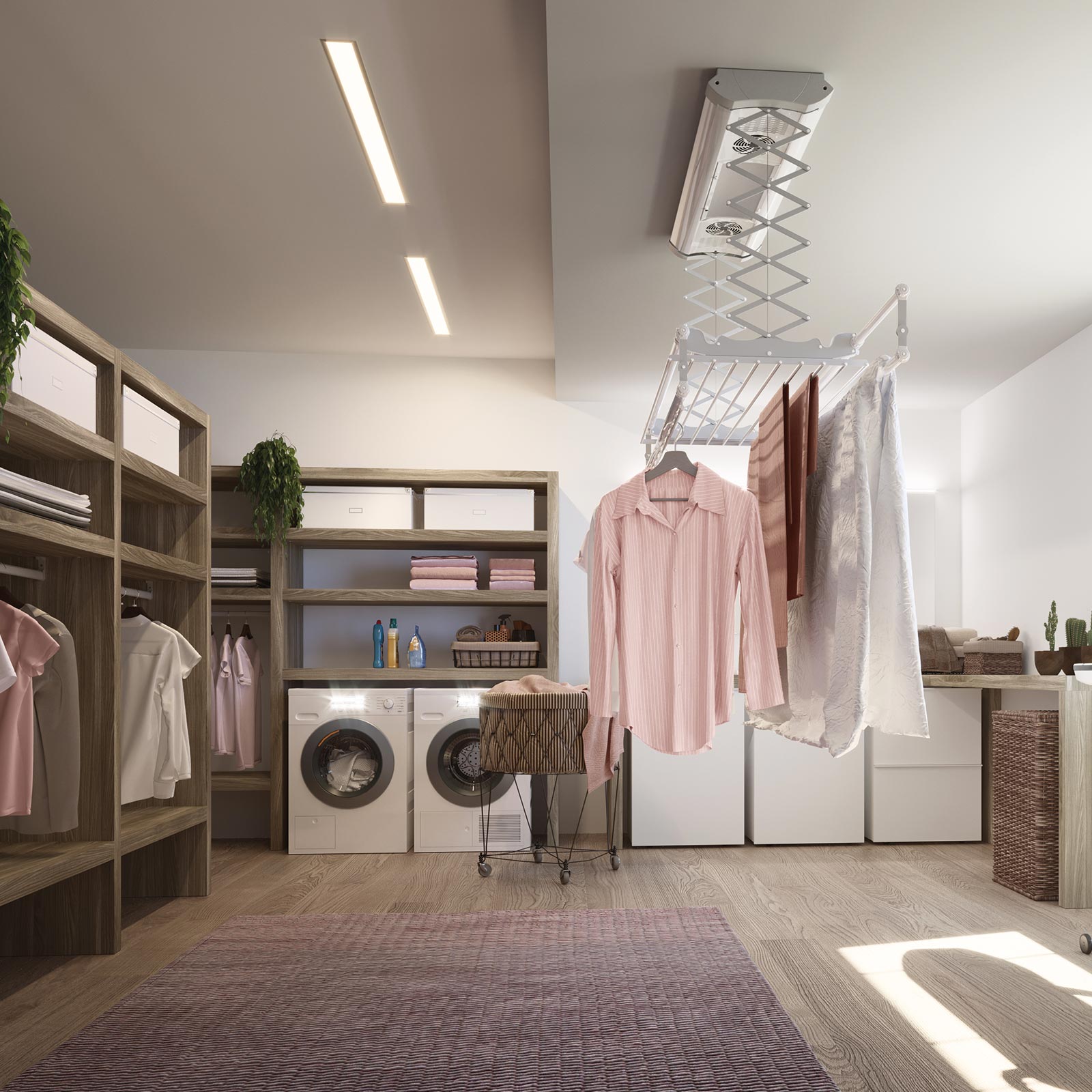 Foxydry Air 120 cm - Étendoir avec ventilation intégrée et télécommande
