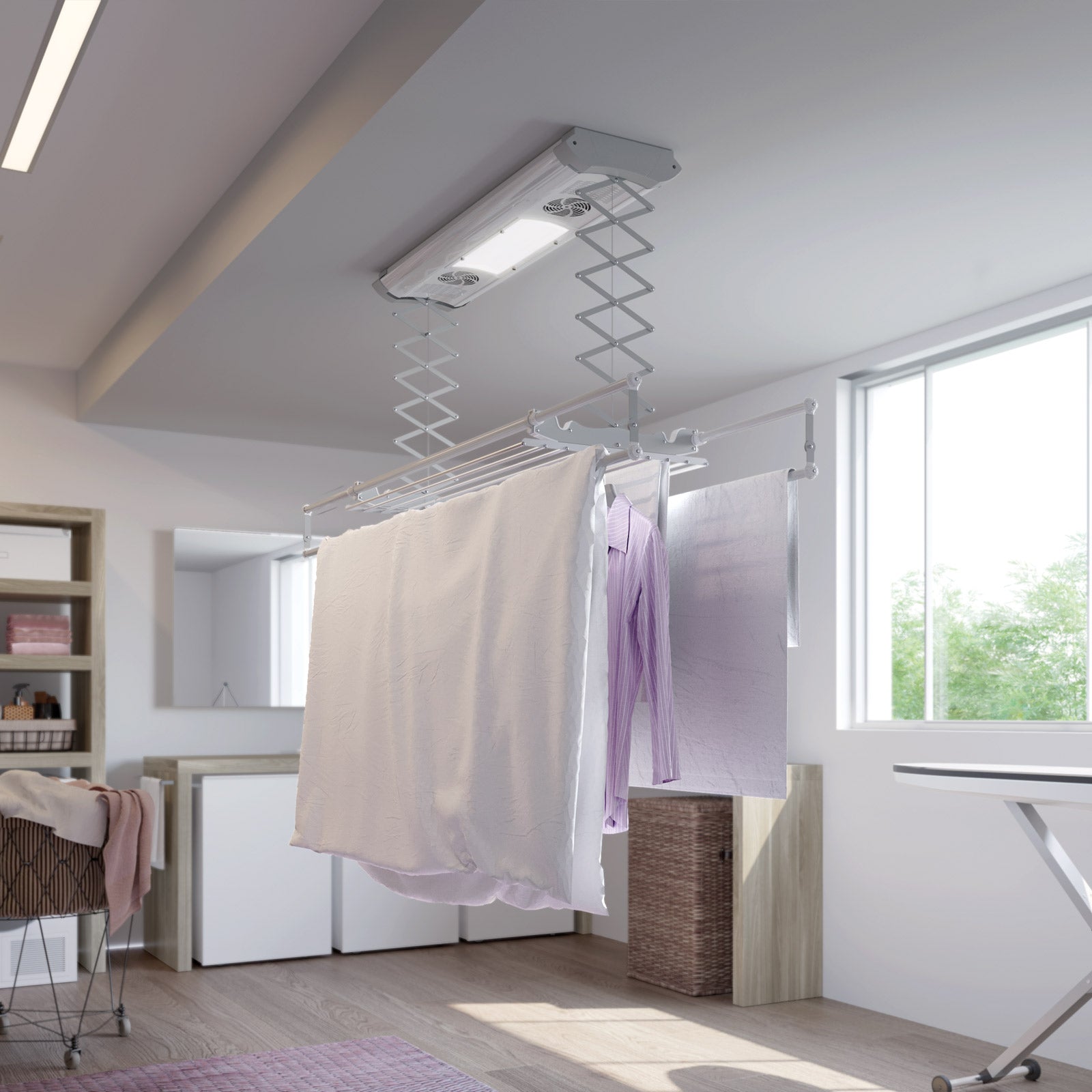 Foxydry Air 150 cm - Étendoir avec ventilation intégrée et télécommande