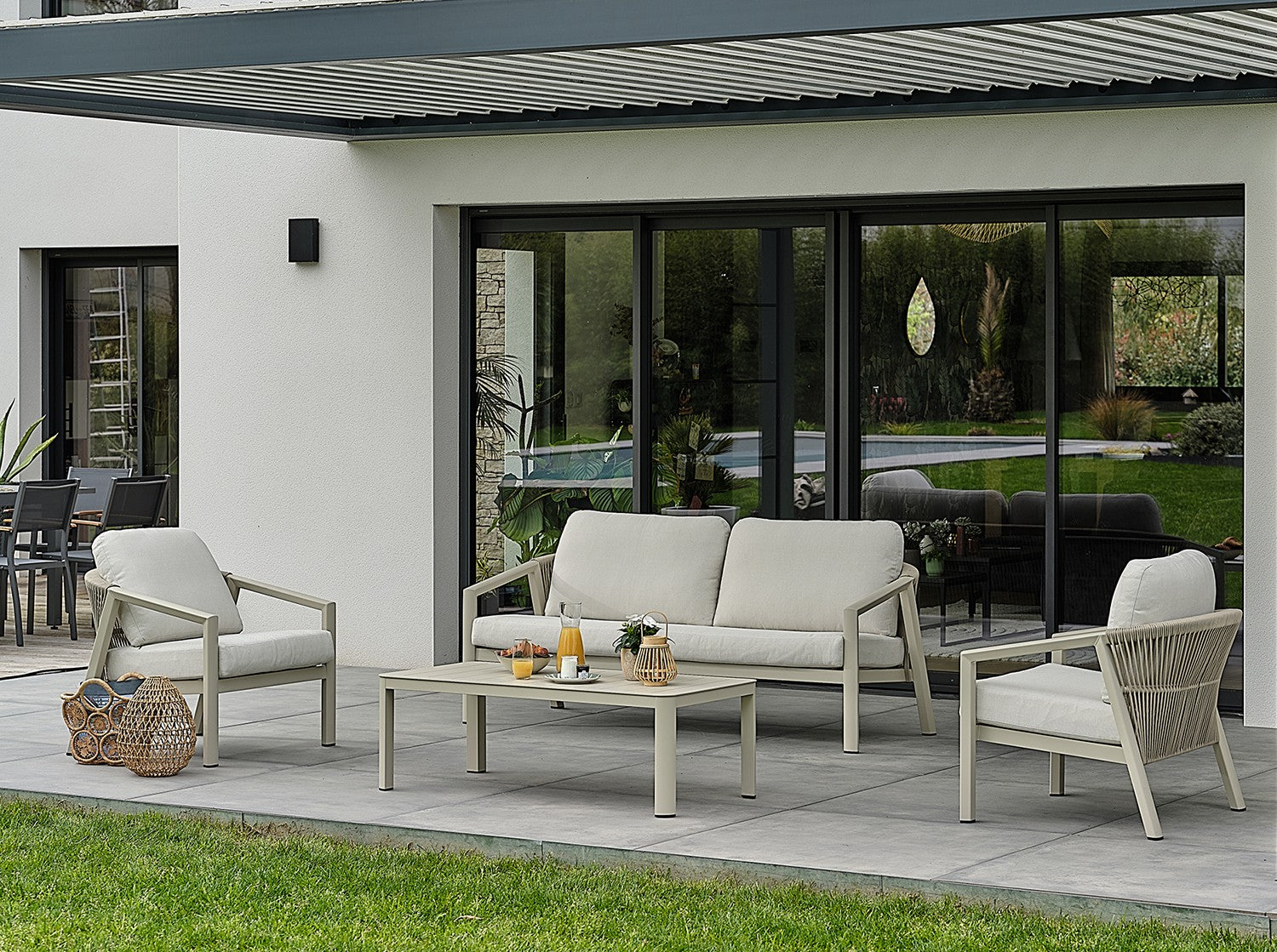 Salon bas de jardin Kelia - Grège