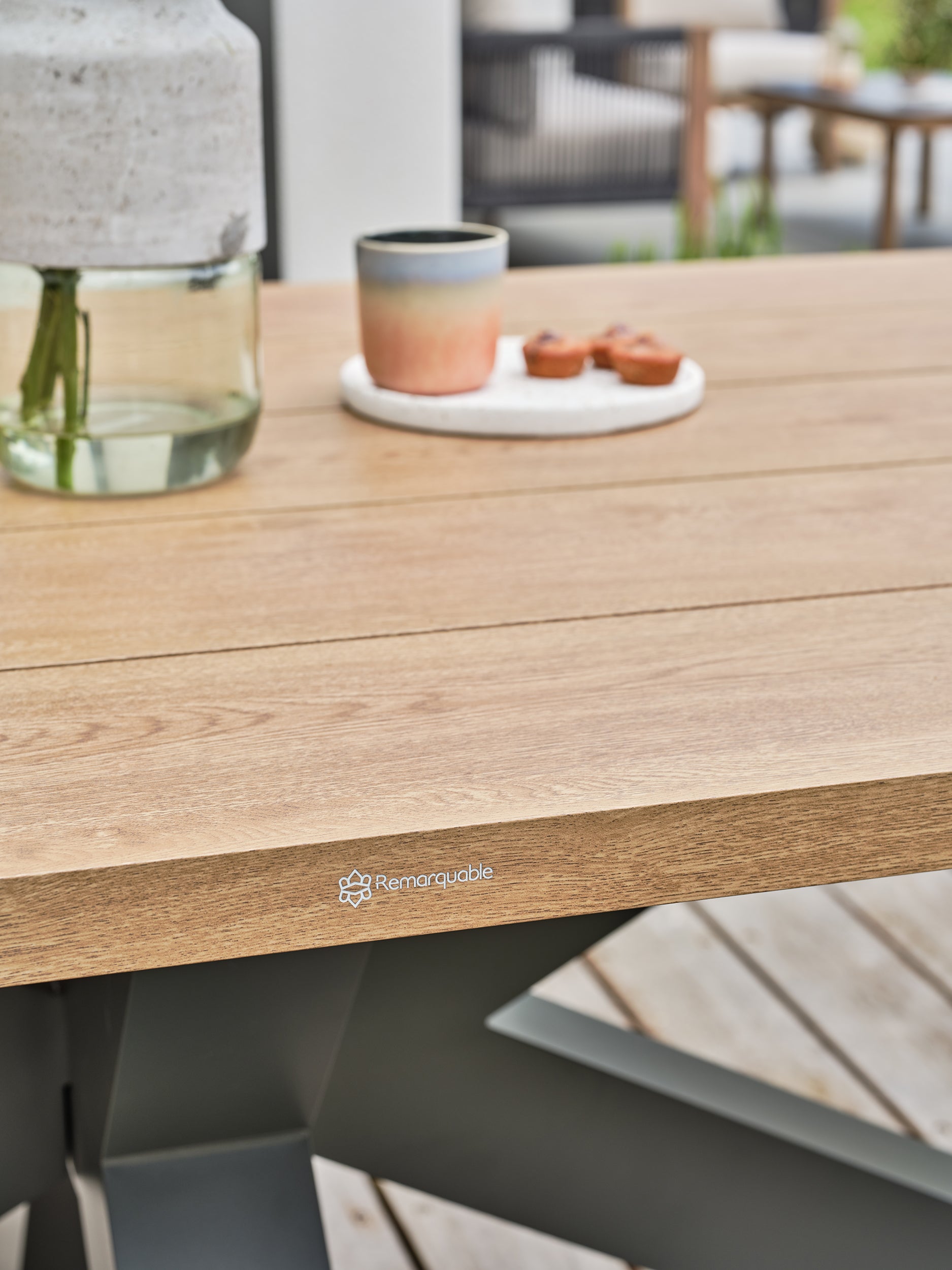 Table de jardin aluminium Kelia 8 personnes - Gris anthracite 220 cm
