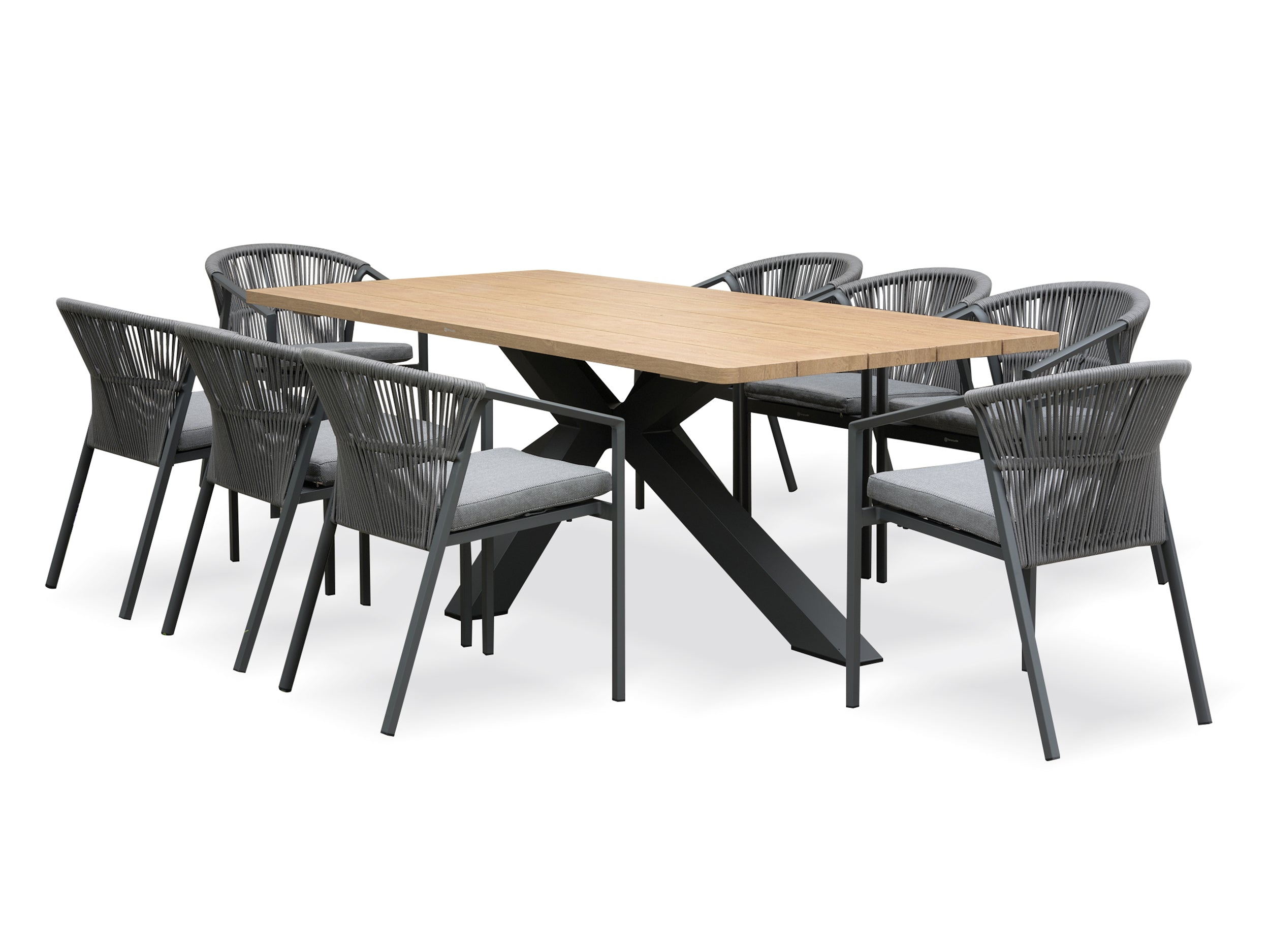Ensemble repas de jardin Kelia 8 places - Gris anthracite 220 cm