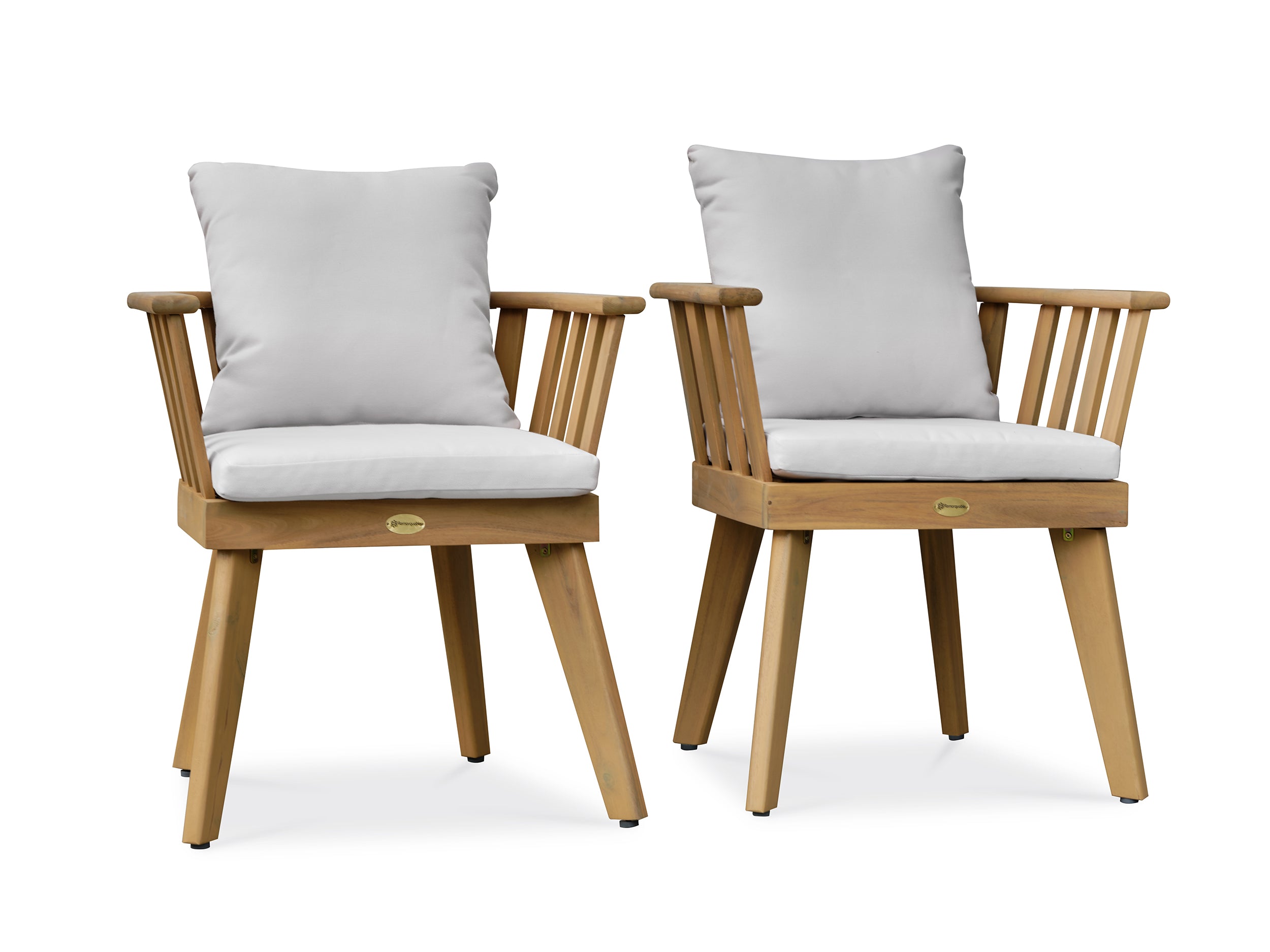 Lot de 2 fauteuils de jardin en acacia LISO avec coussins