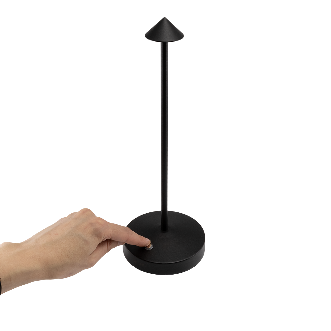 Lampe de table LED sans fil rechargeable Angelina - noire - intérieur & extérieur