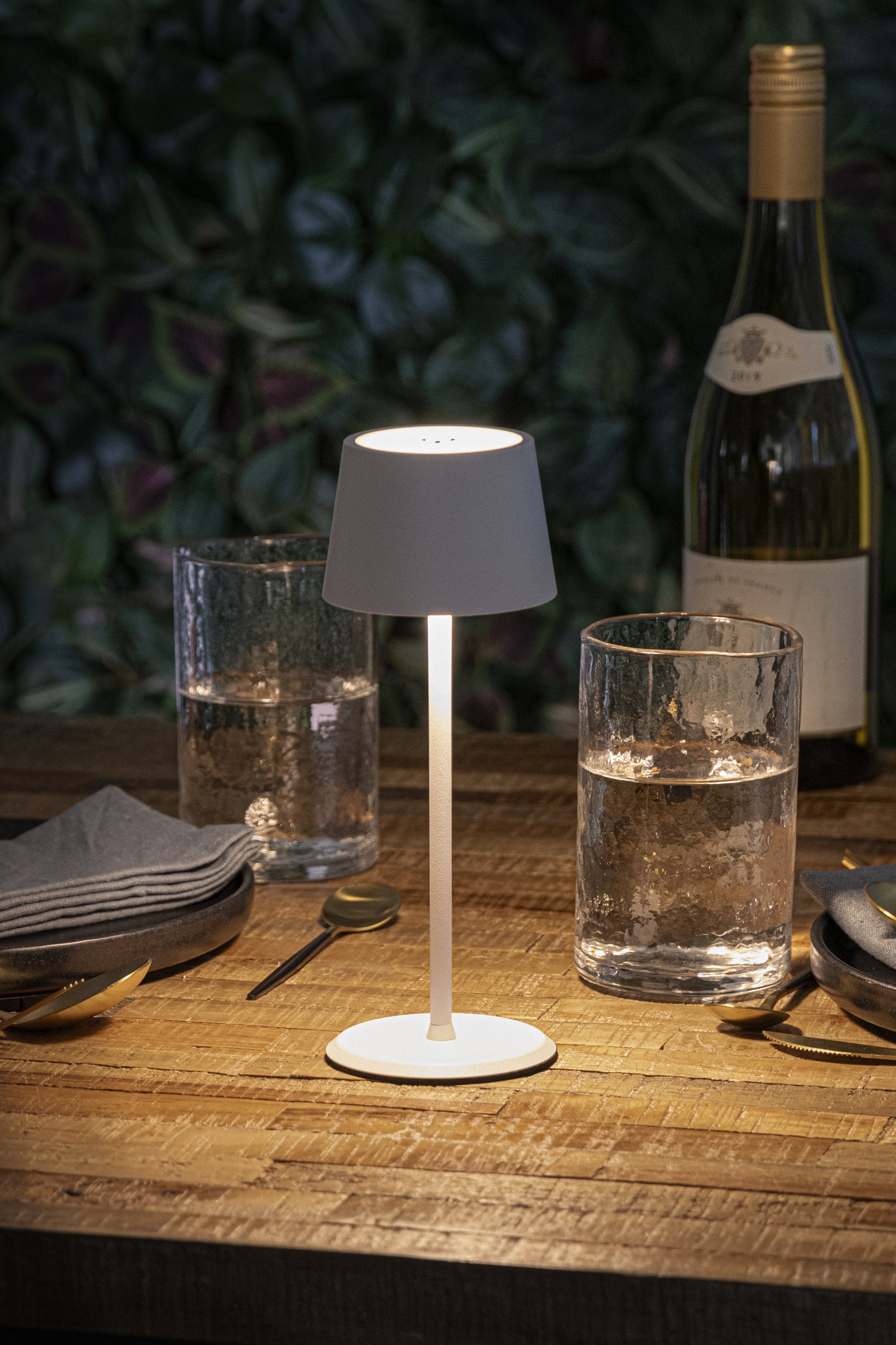 Pack 2 lampes de table LED sans fil rechargeables - Monte Carlo - blanches - intérieur & extérieur