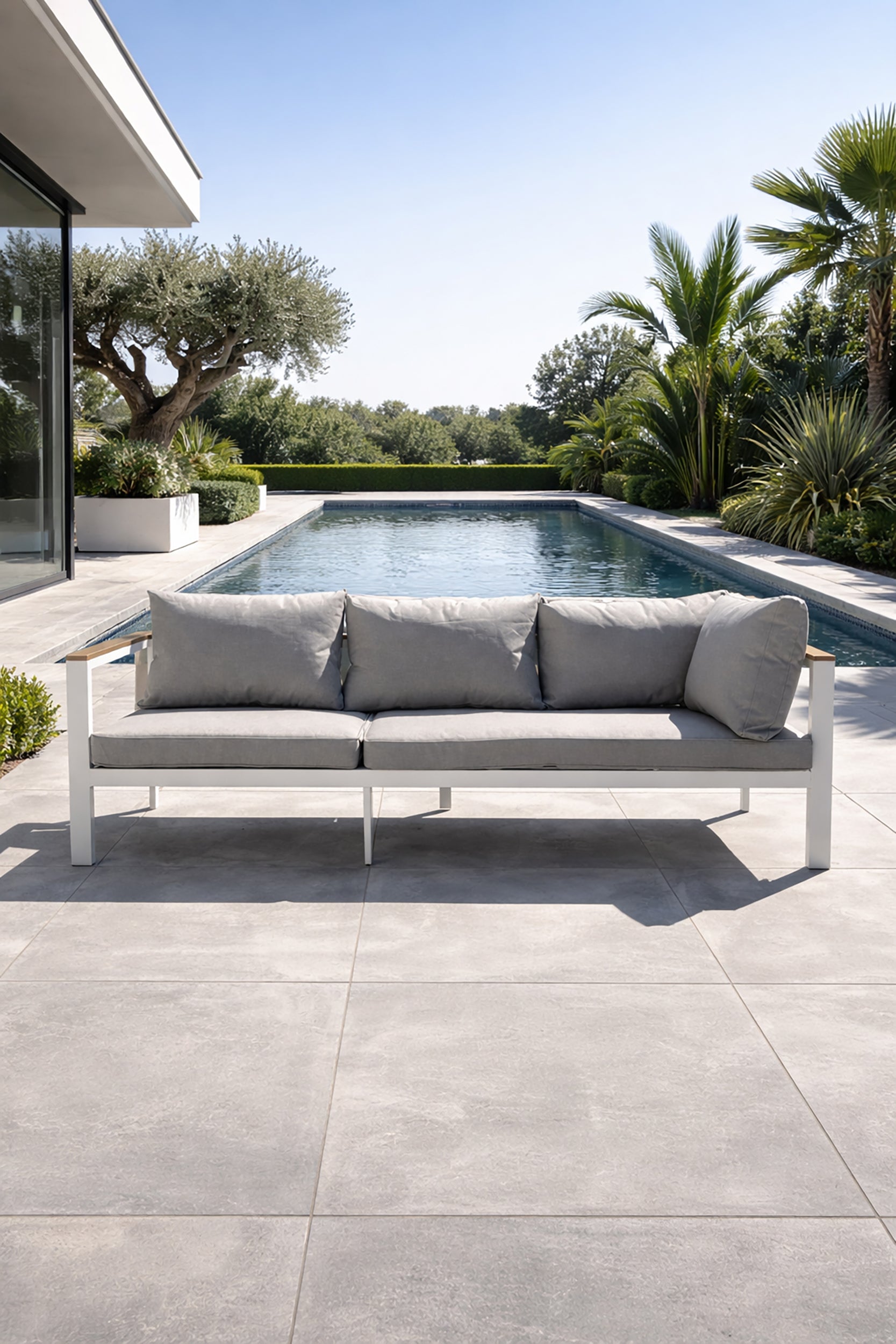 Ensemble repas de jardin Majari - Blanc 150 cm