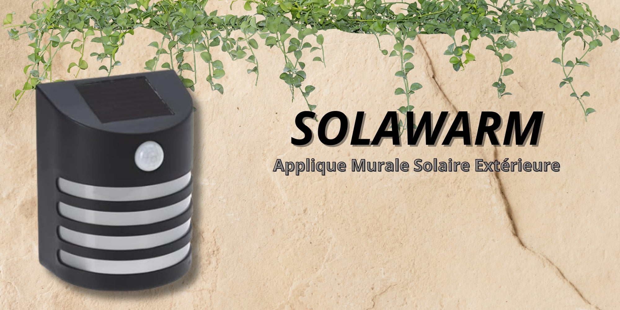 Lot de 4 appliques murales solaires d'extérieur noires – Sans Fil avec Détecteur de Mouvement