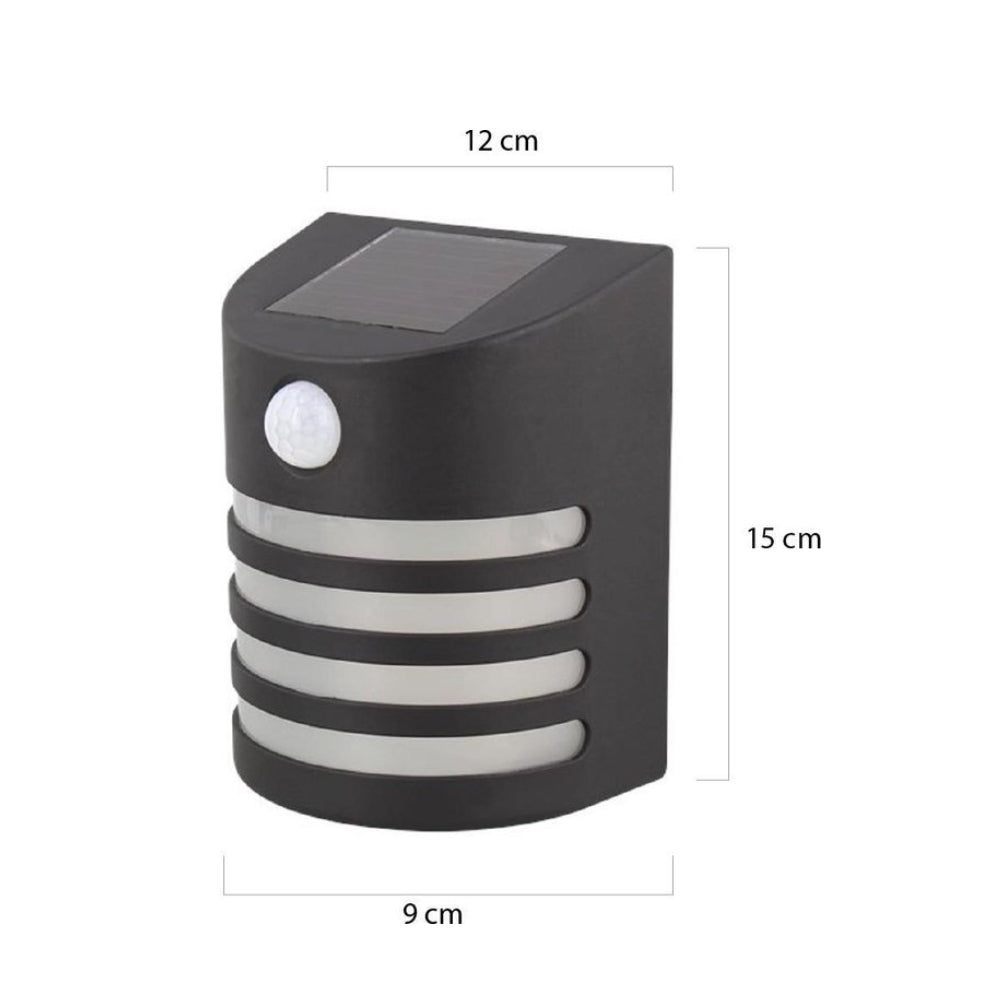 Lot de 4 appliques murales solaires d'extérieur noires – Sans Fil avec Détecteur de Mouvement