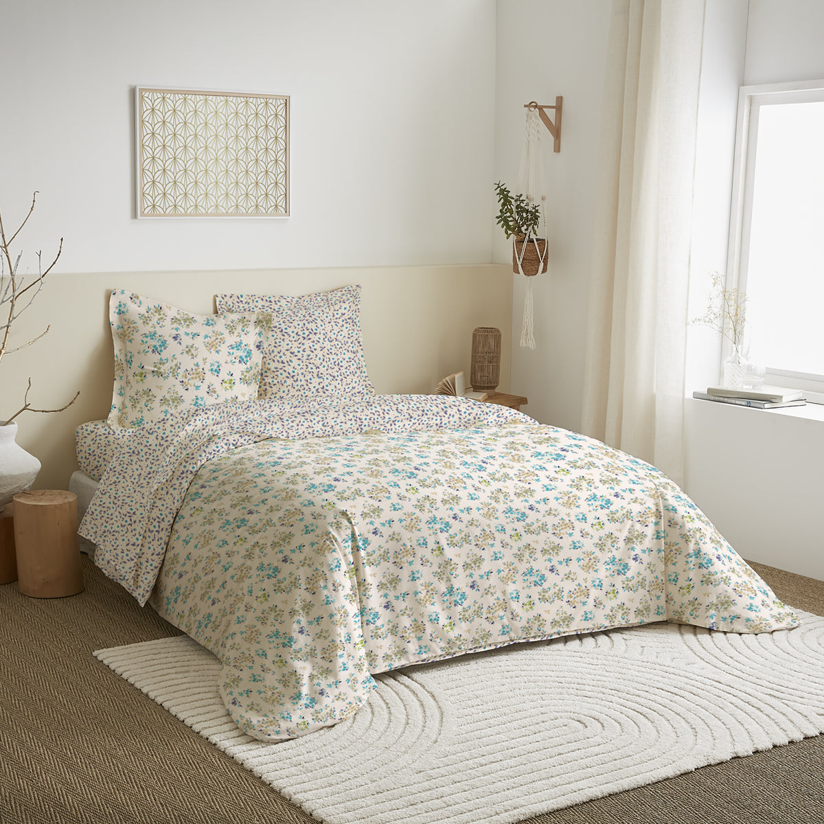 Pack Complet Housse de couette Imprimé 240 x 220 cm - Drap housse 140 x 190 cm 9 modèles au choix