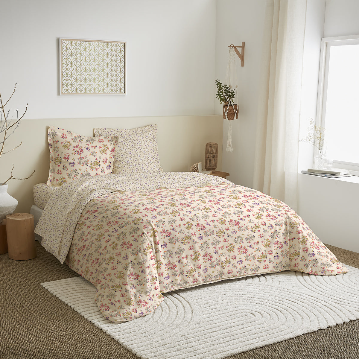 Parure de draps 4 pièces pour lit 140 x 190 cm 8 modèles au choix