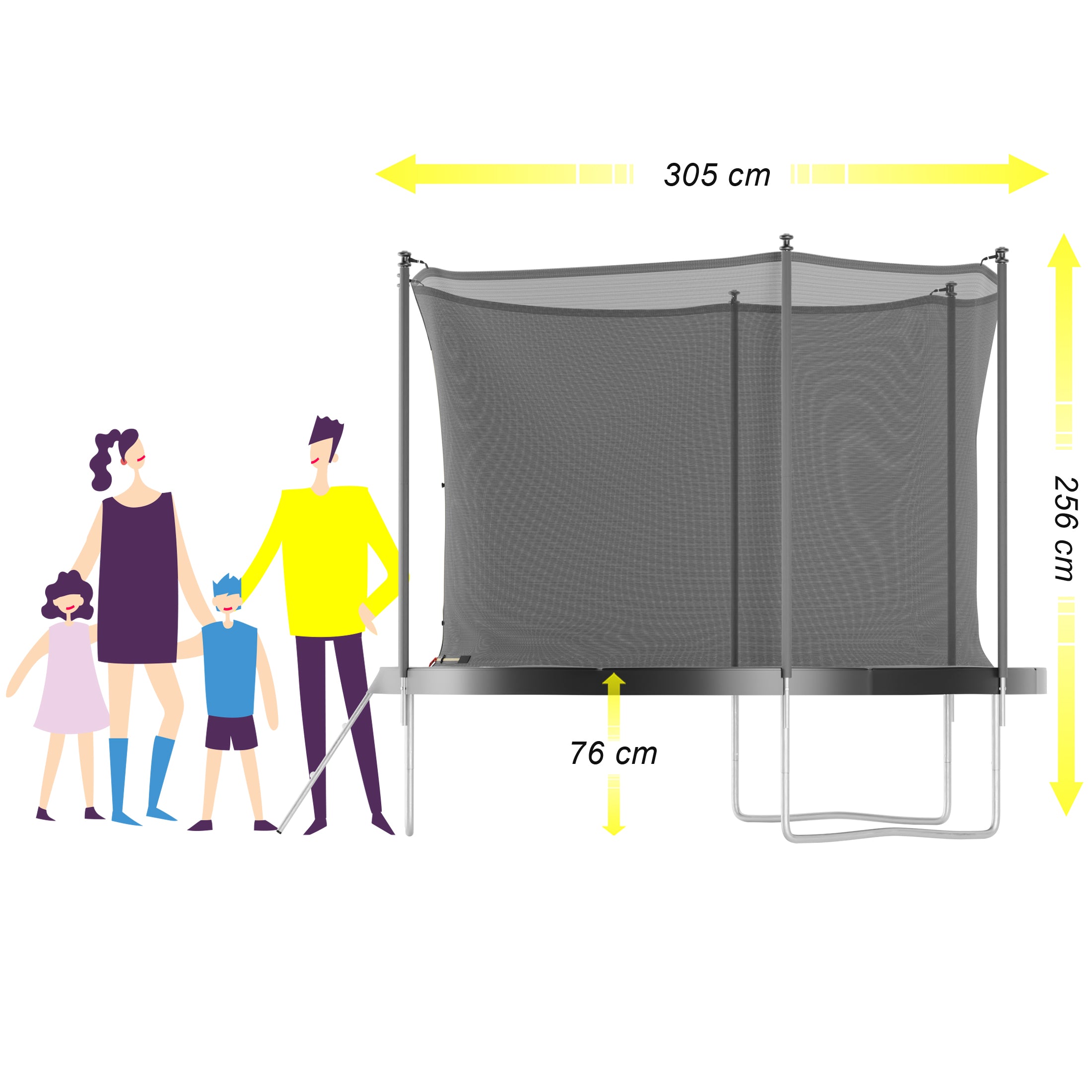 Trampoline Classique 10FT-305cm Noir