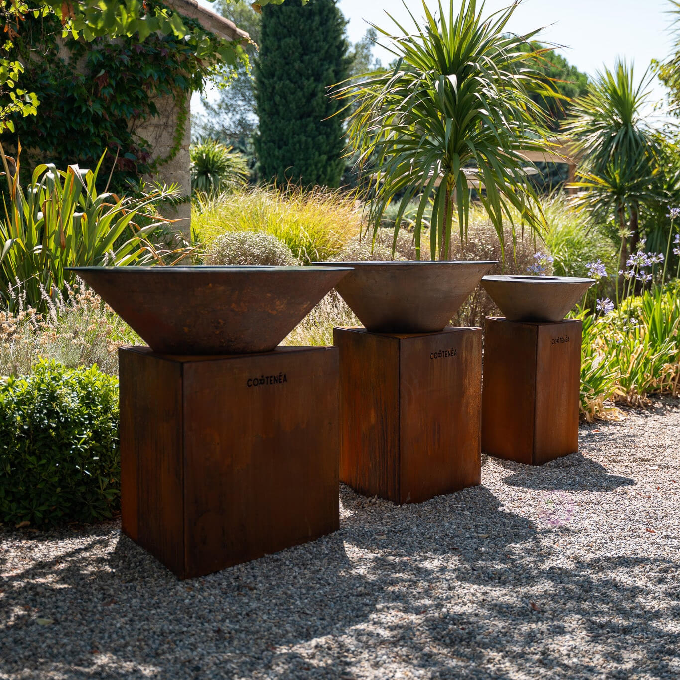 Brasero plancha en acier Corten - Tradition 80 cm